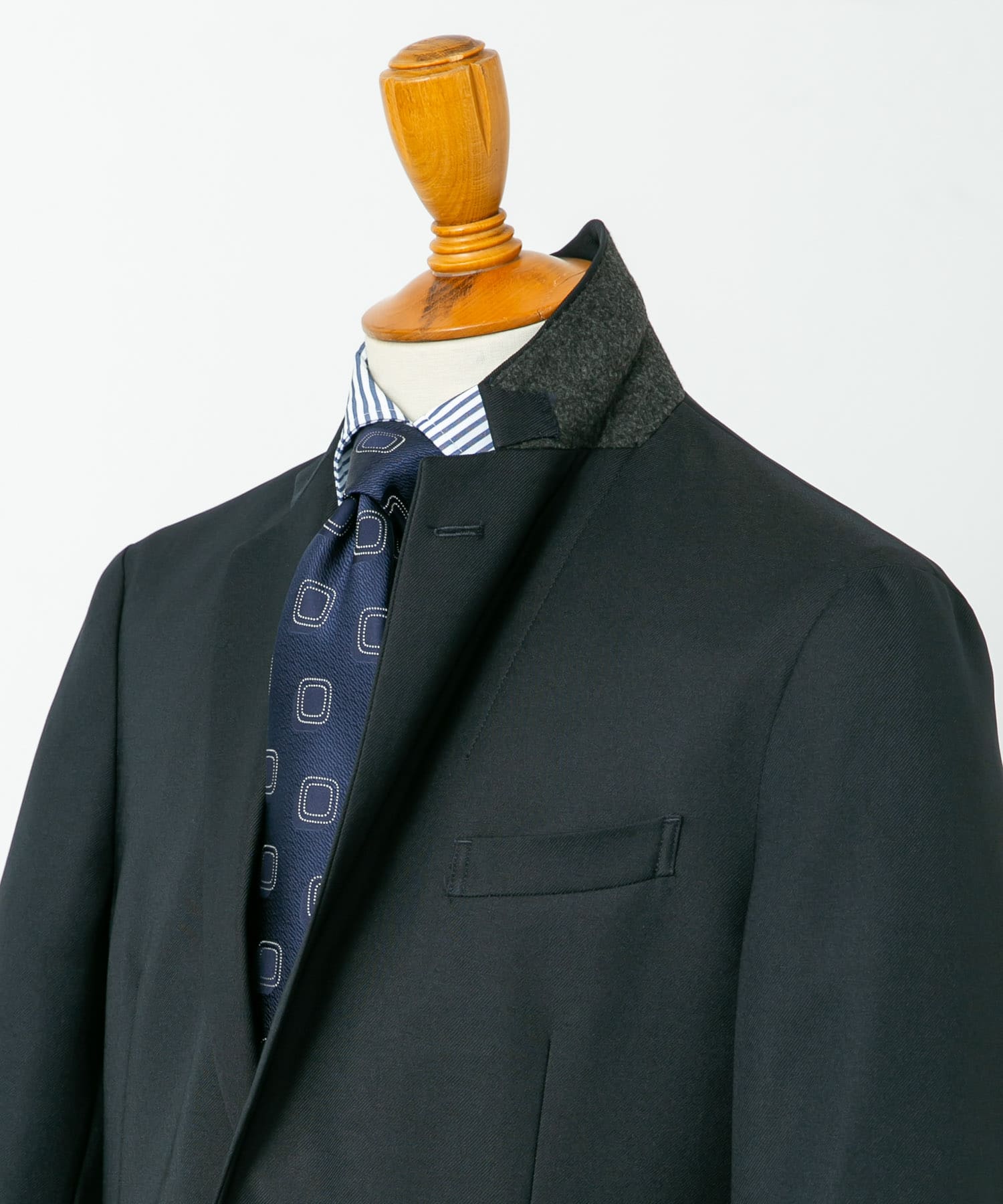 LIFE STYLE TAILOR　ウールライクツイルコンフォータブルジャケット NAVY S