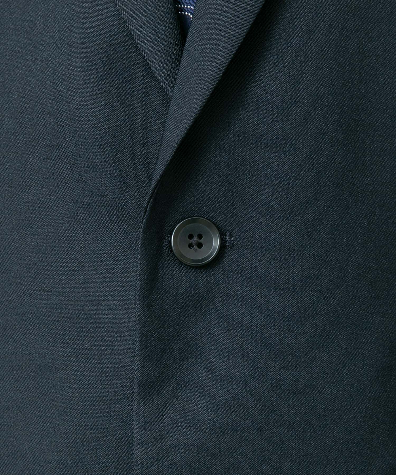 LIFE STYLE TAILOR　ウールライクツイルコンフォータブルジャケット NAVY M