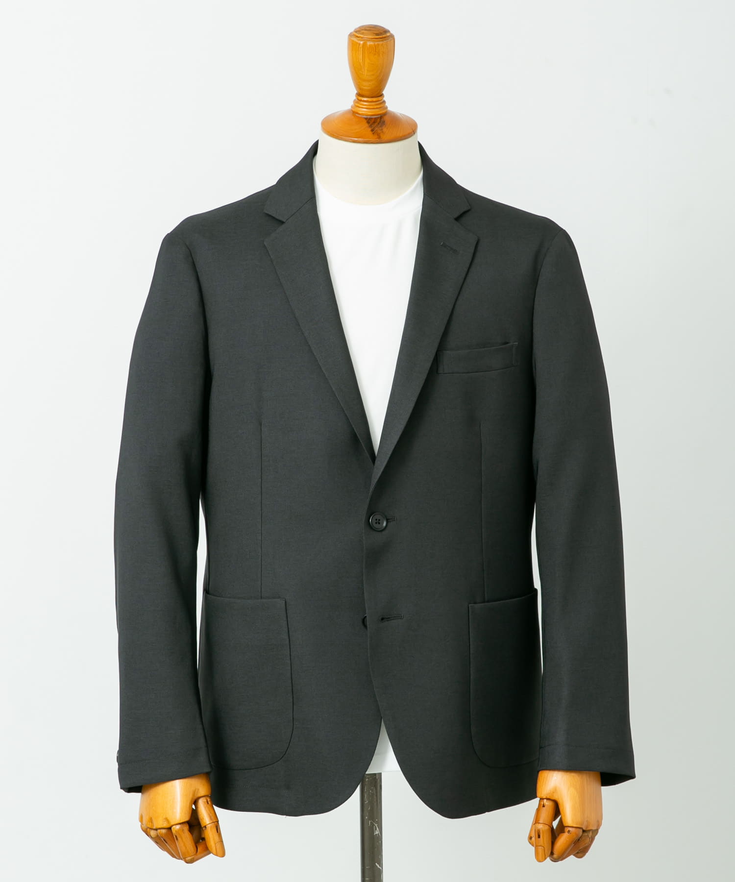 LIFE STYLE TAILOR　ウールライクツイルコンフォータブルジャケット GRAY M