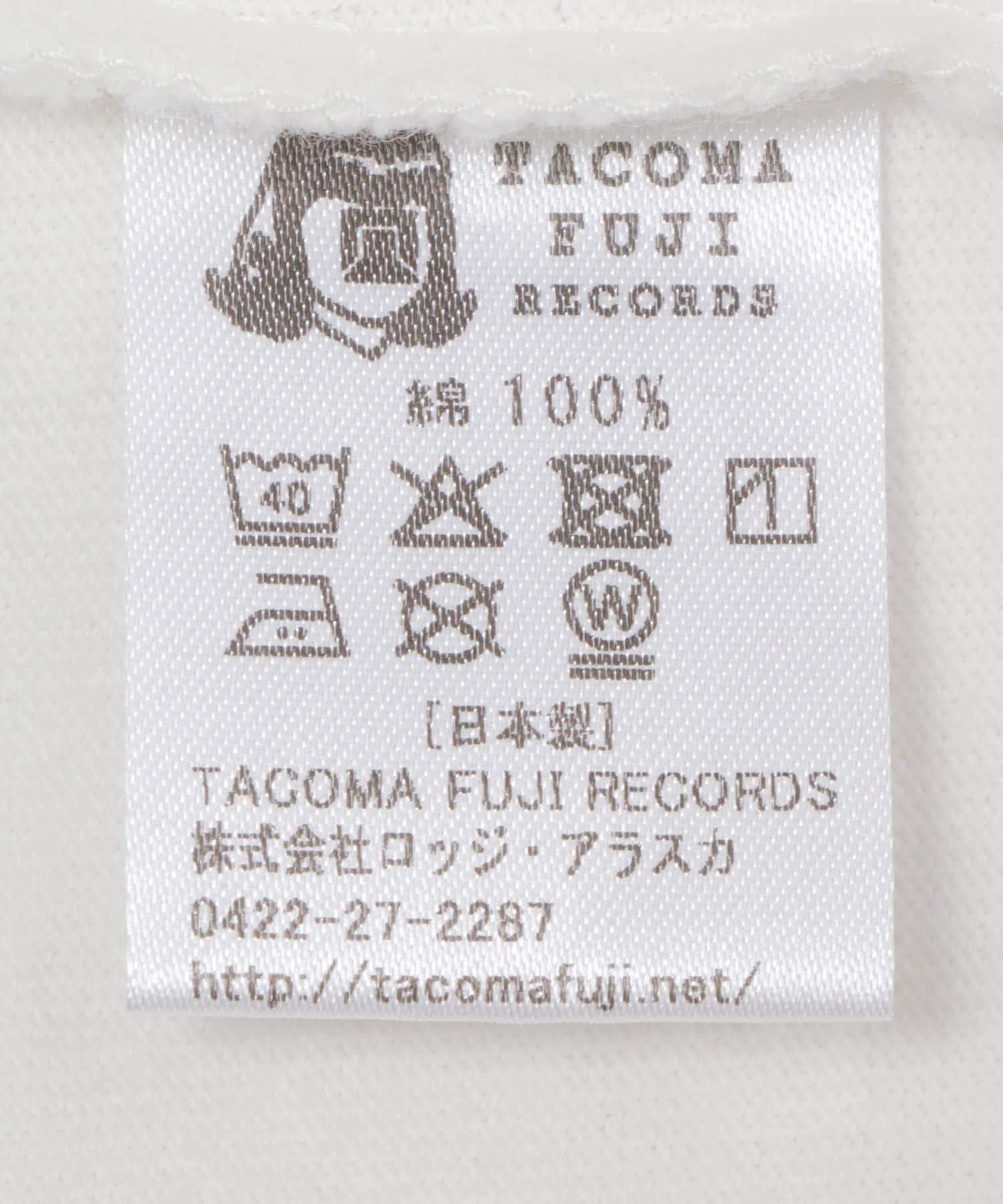 TACOMA FUJI RECORDS　No matter T-SHIRTS WHITE M