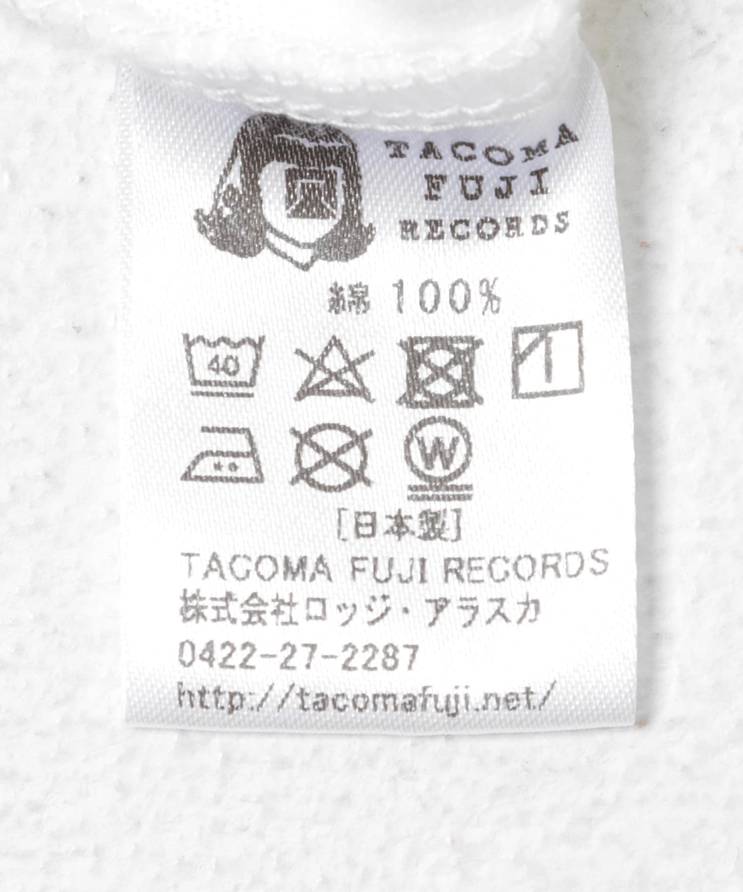 TACOMA FUJI RECORDS　TACOMA OF NOISE T-SHIRTS WHITE M