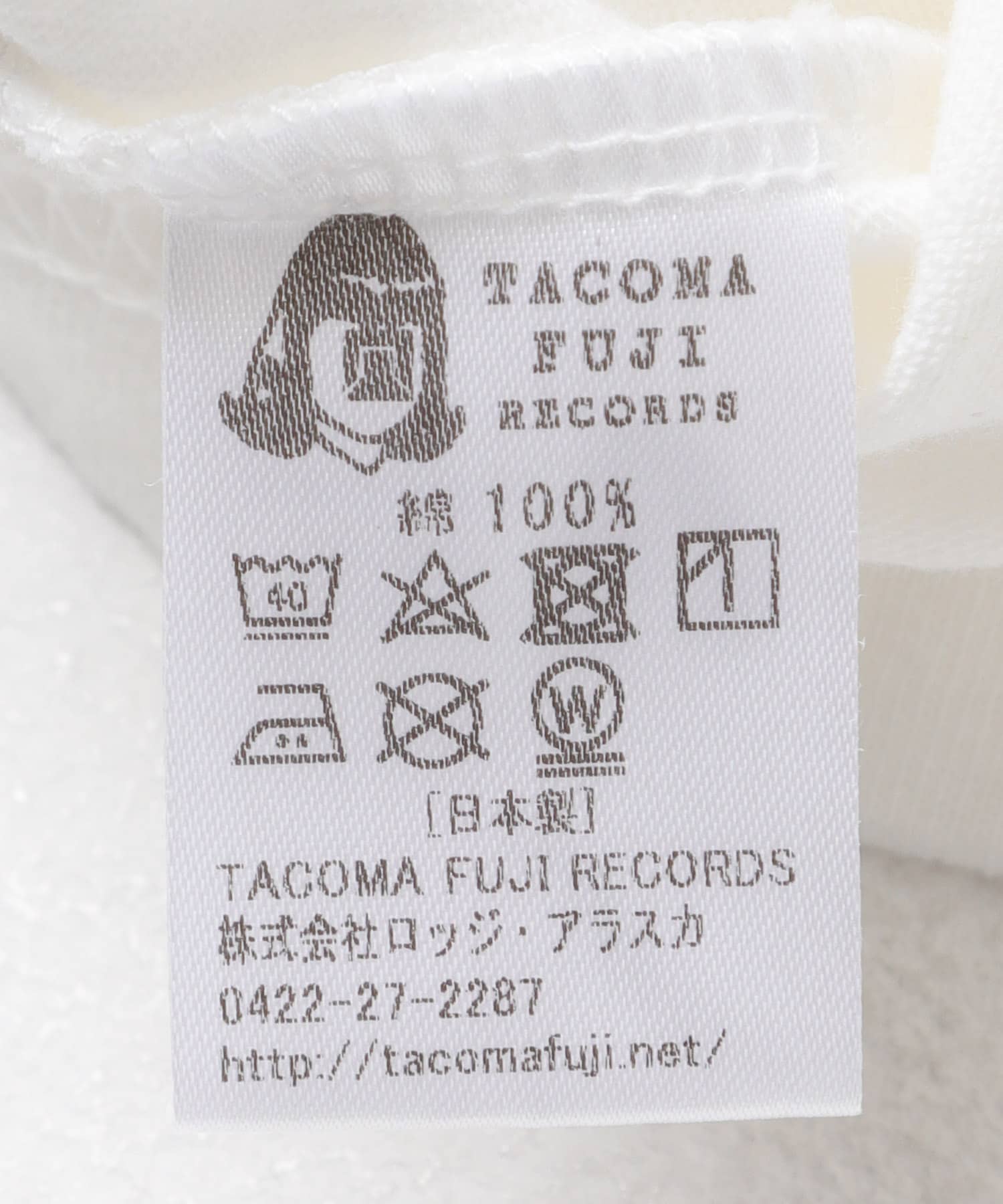 TACOMA FUJI RECORDS　TACOMA OF NOISE T-SHIRTS WHITE M