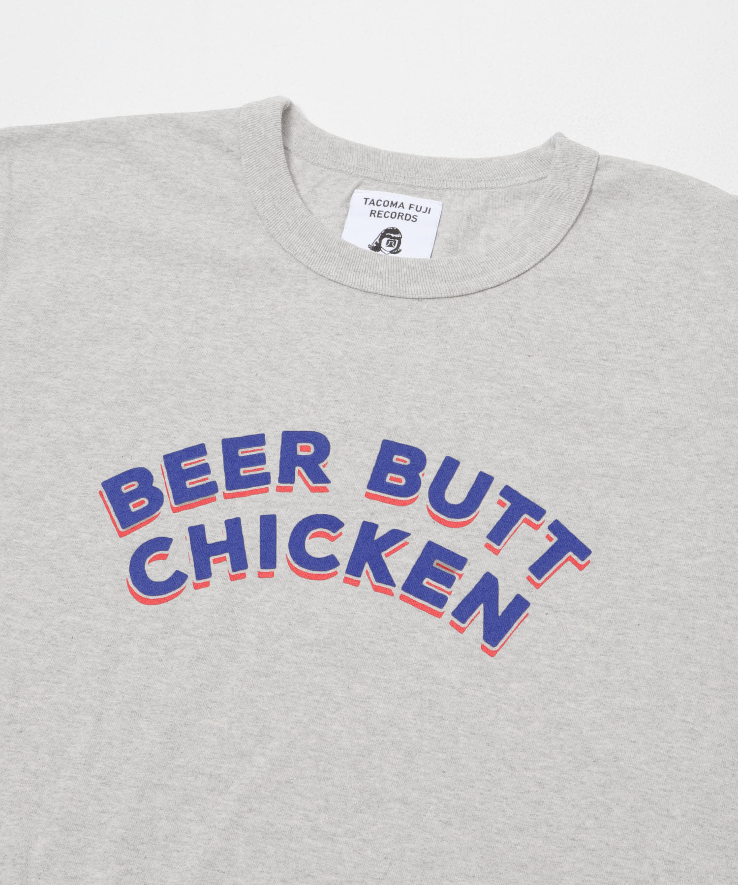 TACOMA FUJI RECORDS　BEER BUT CHICKEN T-SHIRTS OATMEAL M