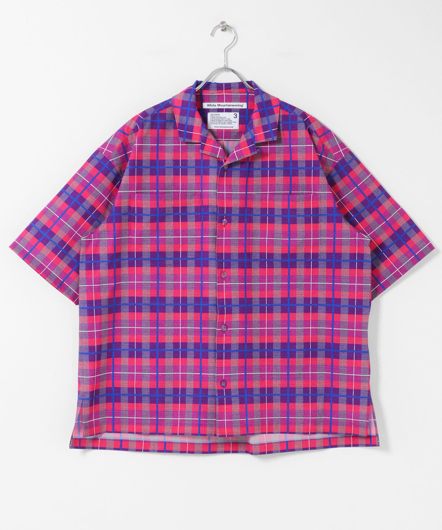 White Mountaineering　MADRAS CHECK OC SHIRTS PINK 2