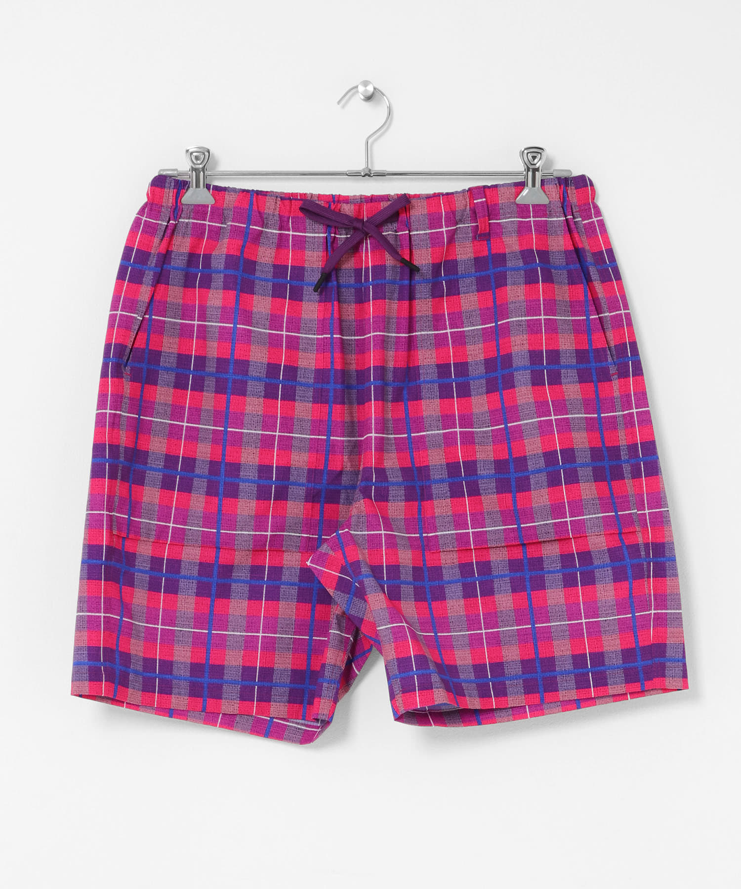 White Mountaineering　MADRAS CHECK SHORT PANTS PINK 2
