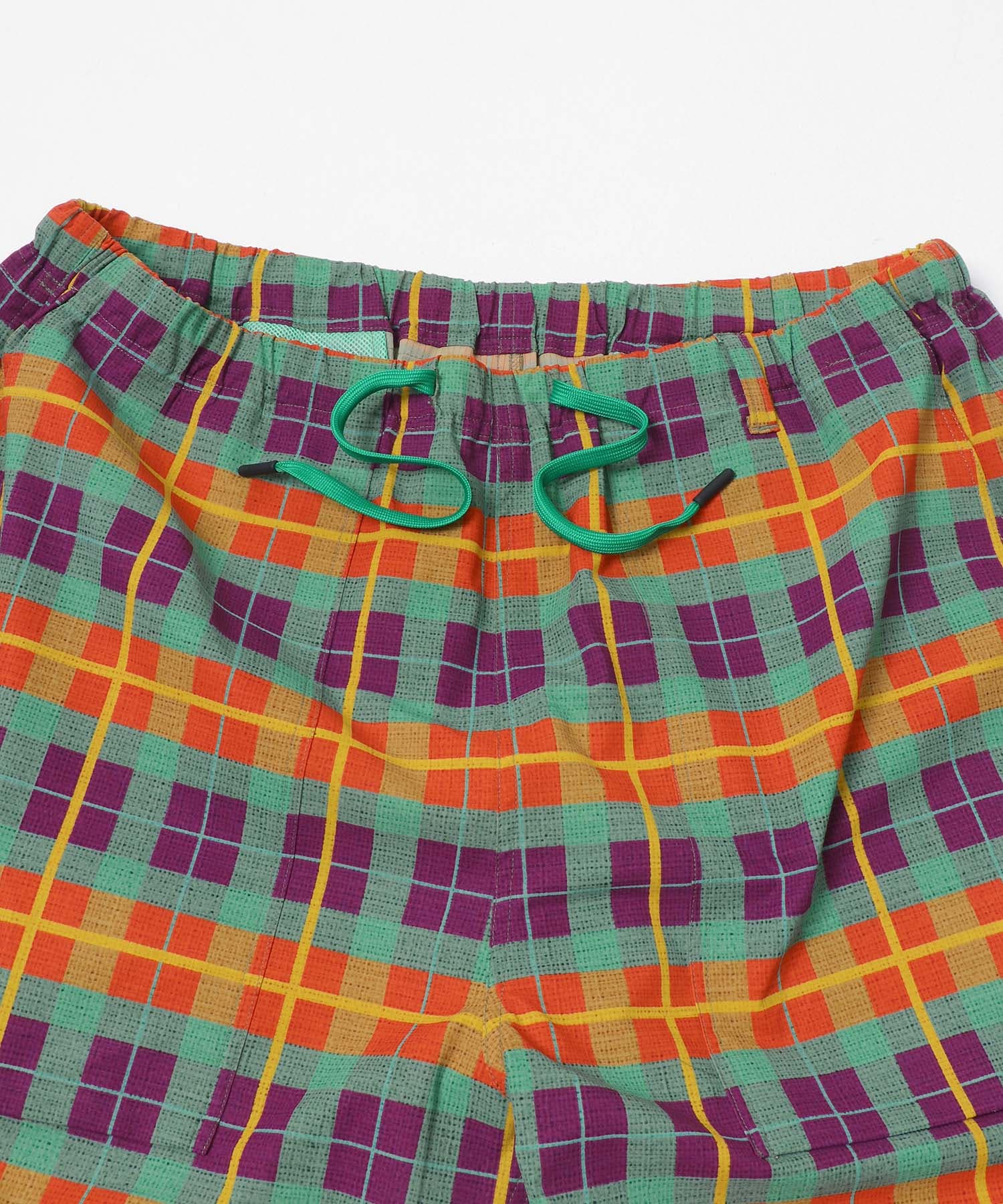 White Mountaineering　MADRAS CHECK SHORT PANTS ORANGE 2