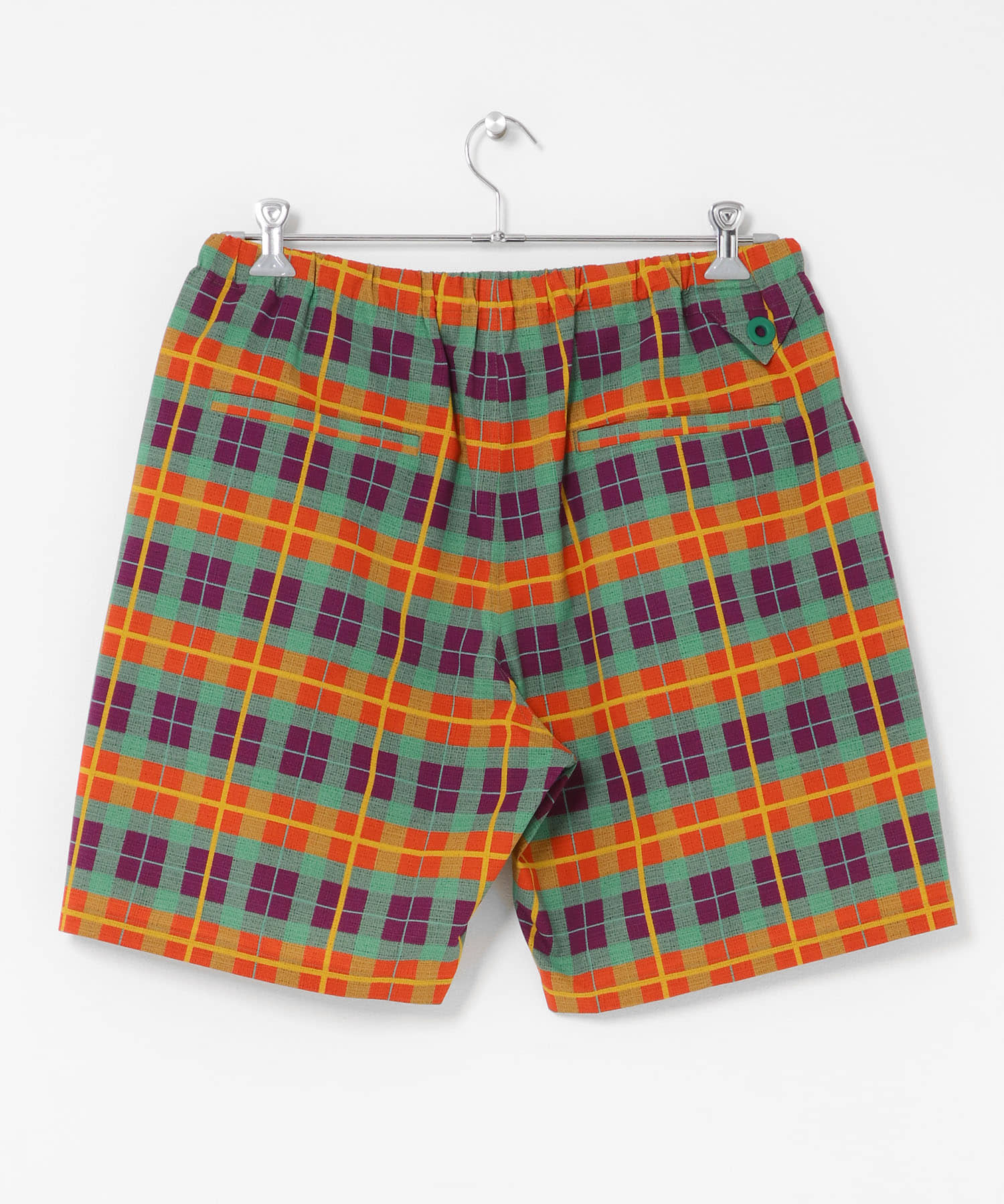 White Mountaineering　MADRAS CHECK SHORT PANTS ORANGE 2