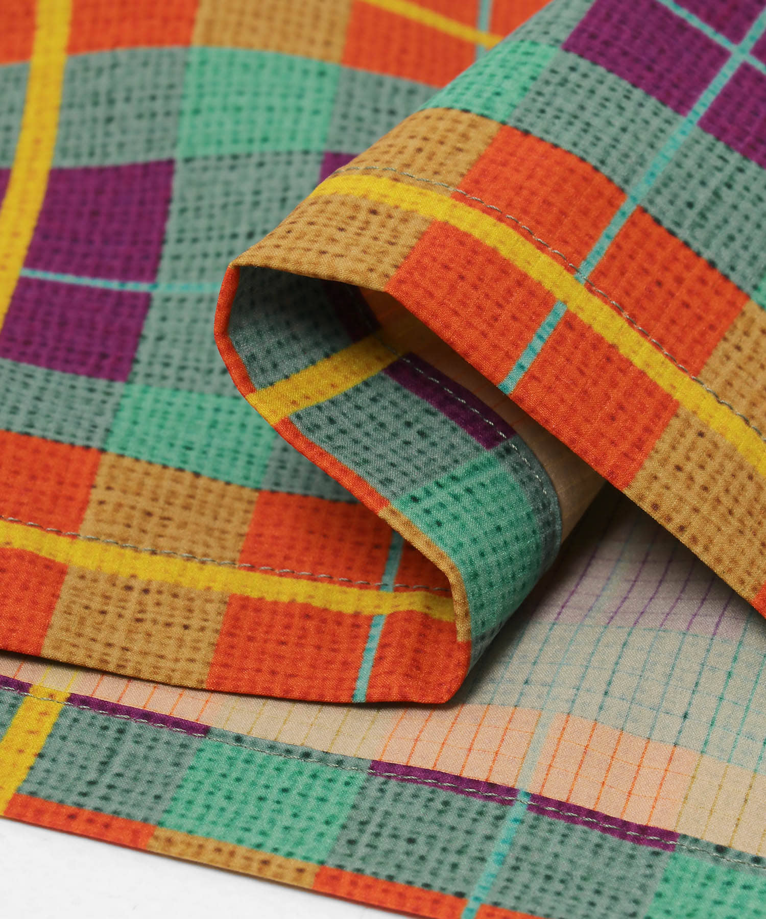 White Mountaineering　MADRAS CHECK SHORT PANTS ORANGE 2