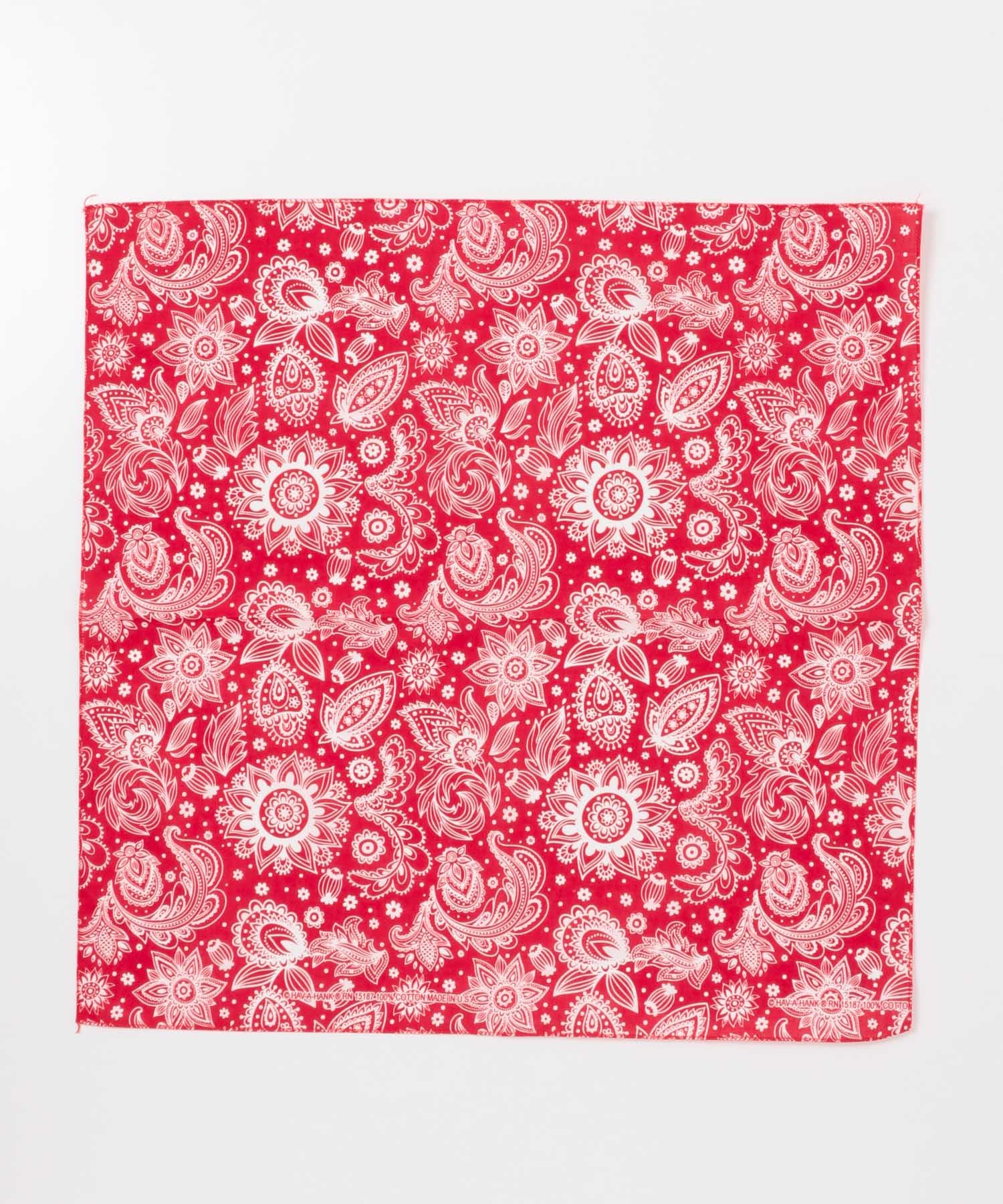 THE BANDANA CO NATURAL PAISLEY BANDANA(One PRIMS RED