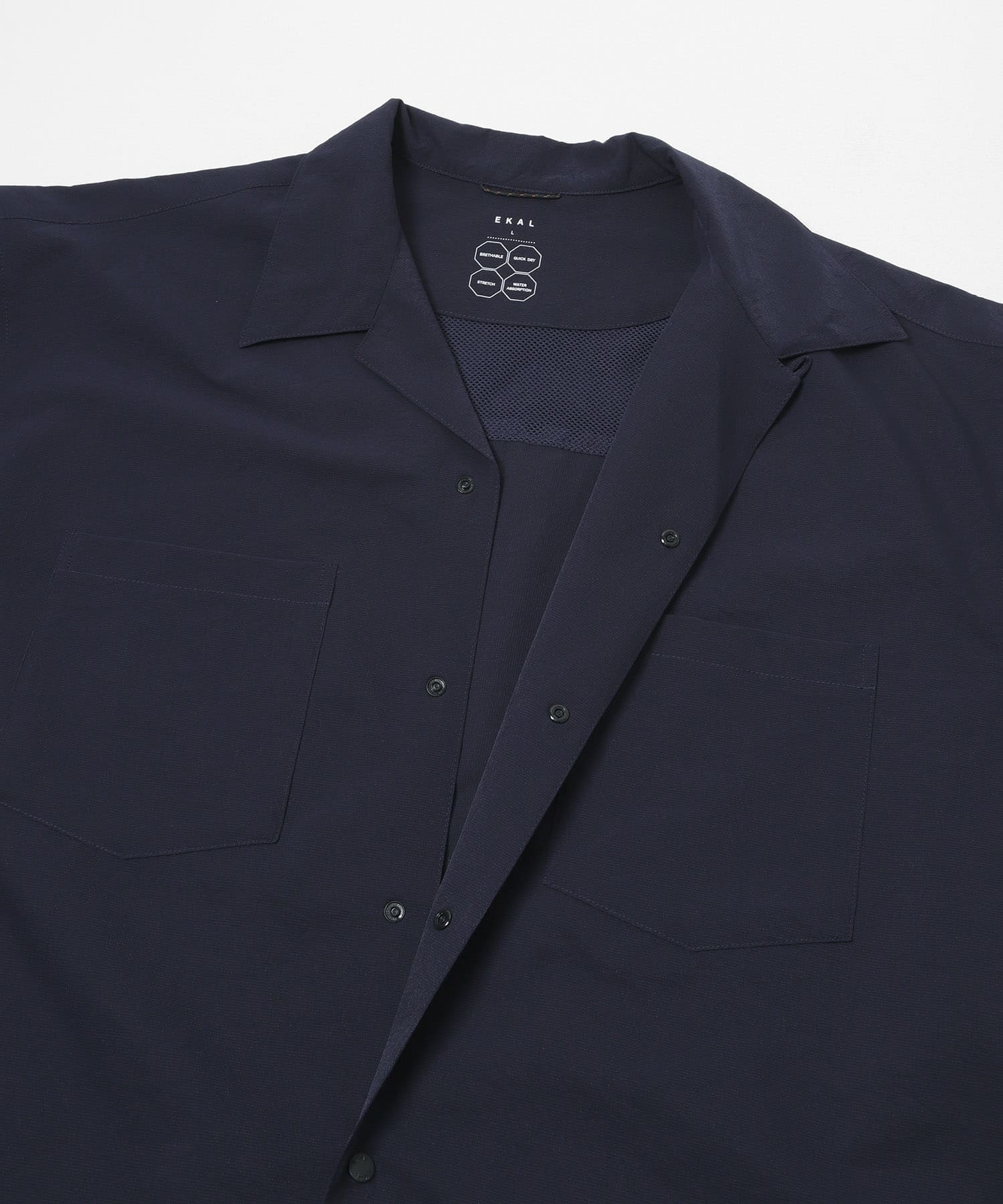 『吸水速乾/通気性/軽量』DOT AIR SHORT-SLEEVE SHIRTS ネイビー M