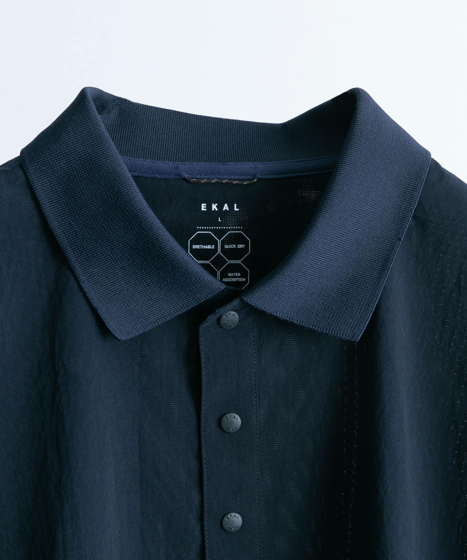 『吸水速乾/通気性/軽量』DOT AIR PULLOVER SHIRTS ネイビー M
