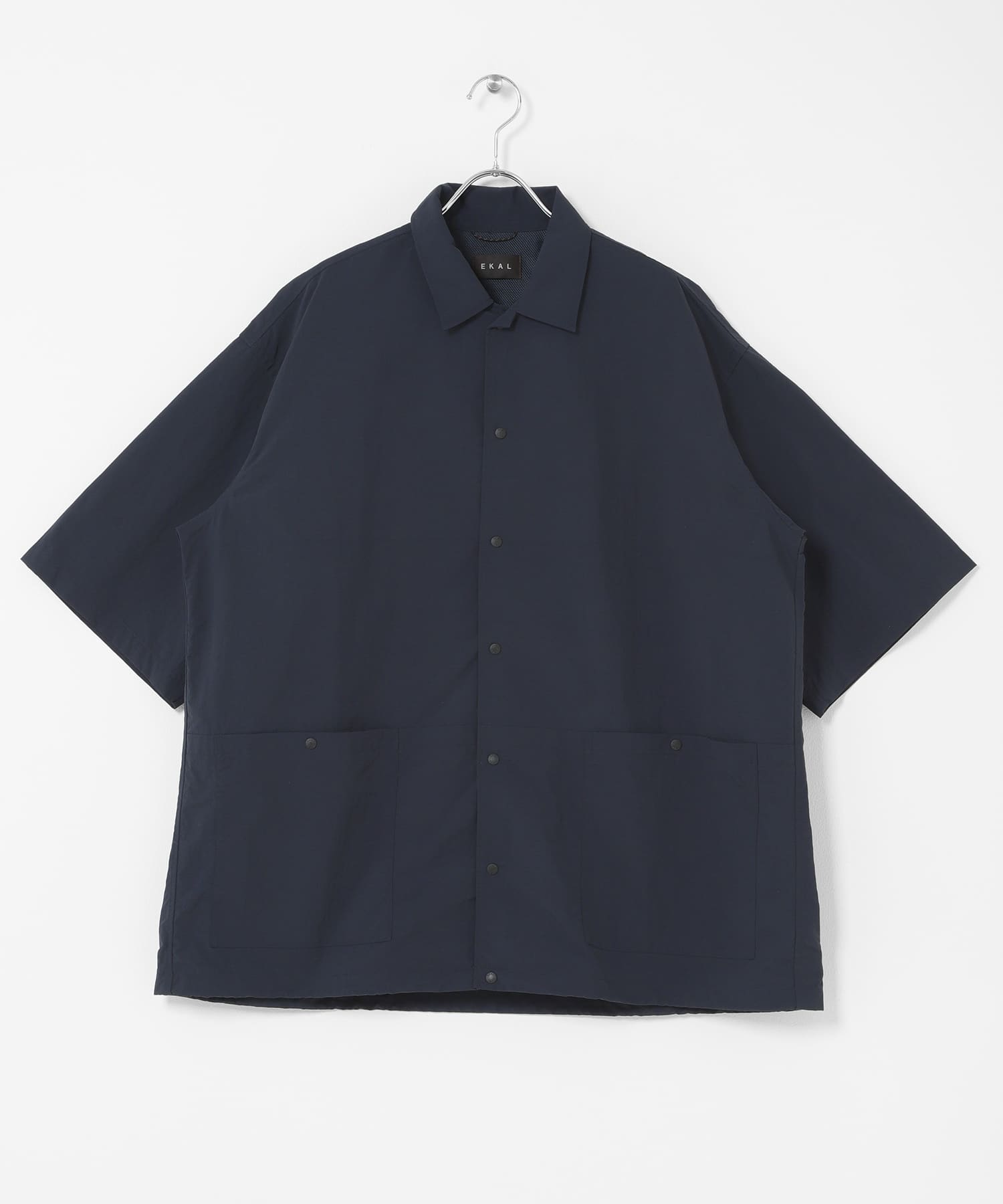 『UR TECH』ナイロンタッサーショートスリーブシャツ ネイビー M