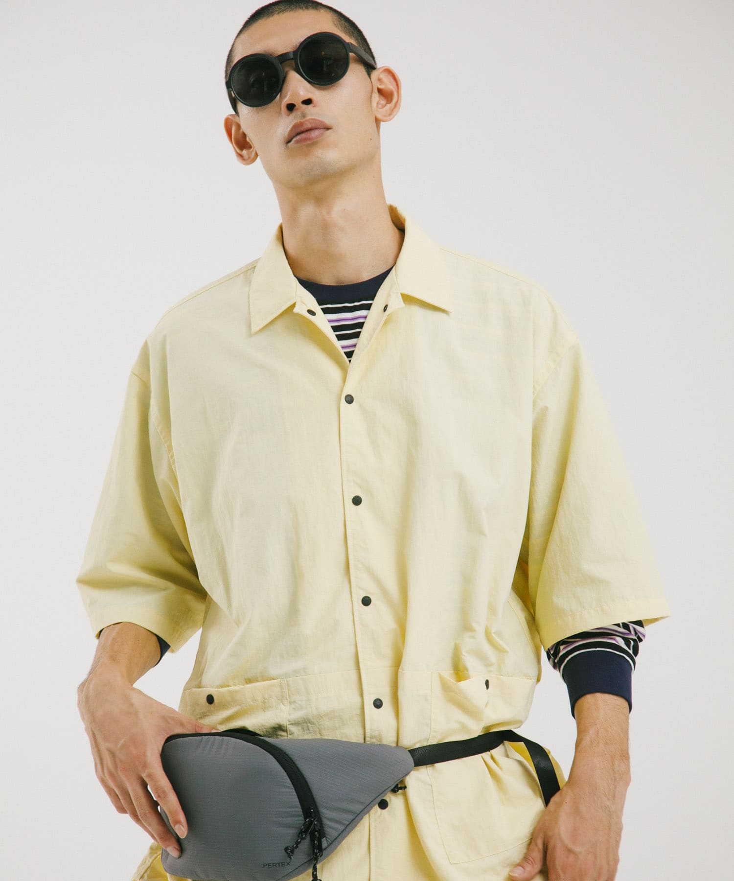 『UR TECH』ナイロンタッサーショートスリーブシャツ