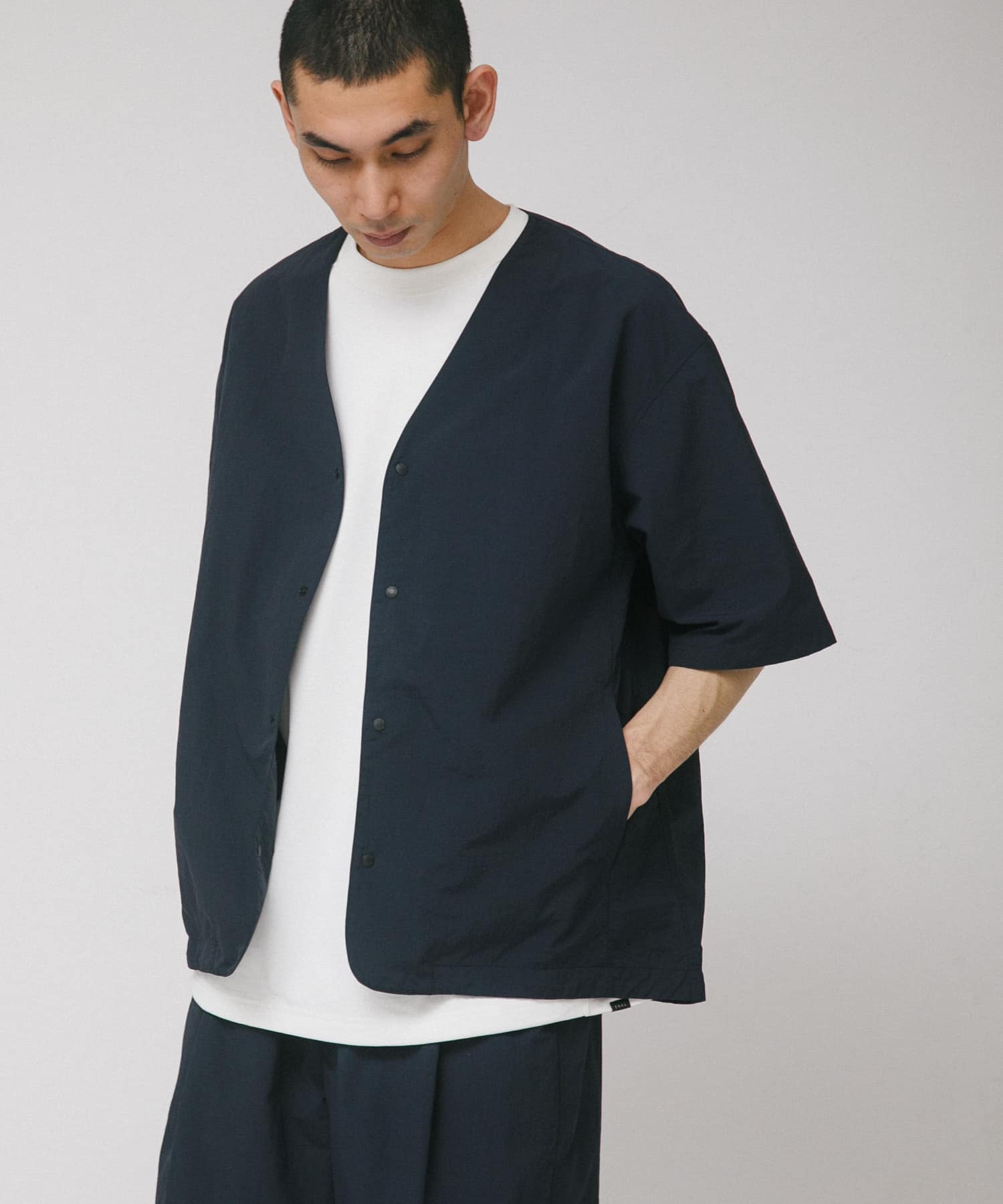 『UR TECH』ナイロンタッサーベースボールシャツ