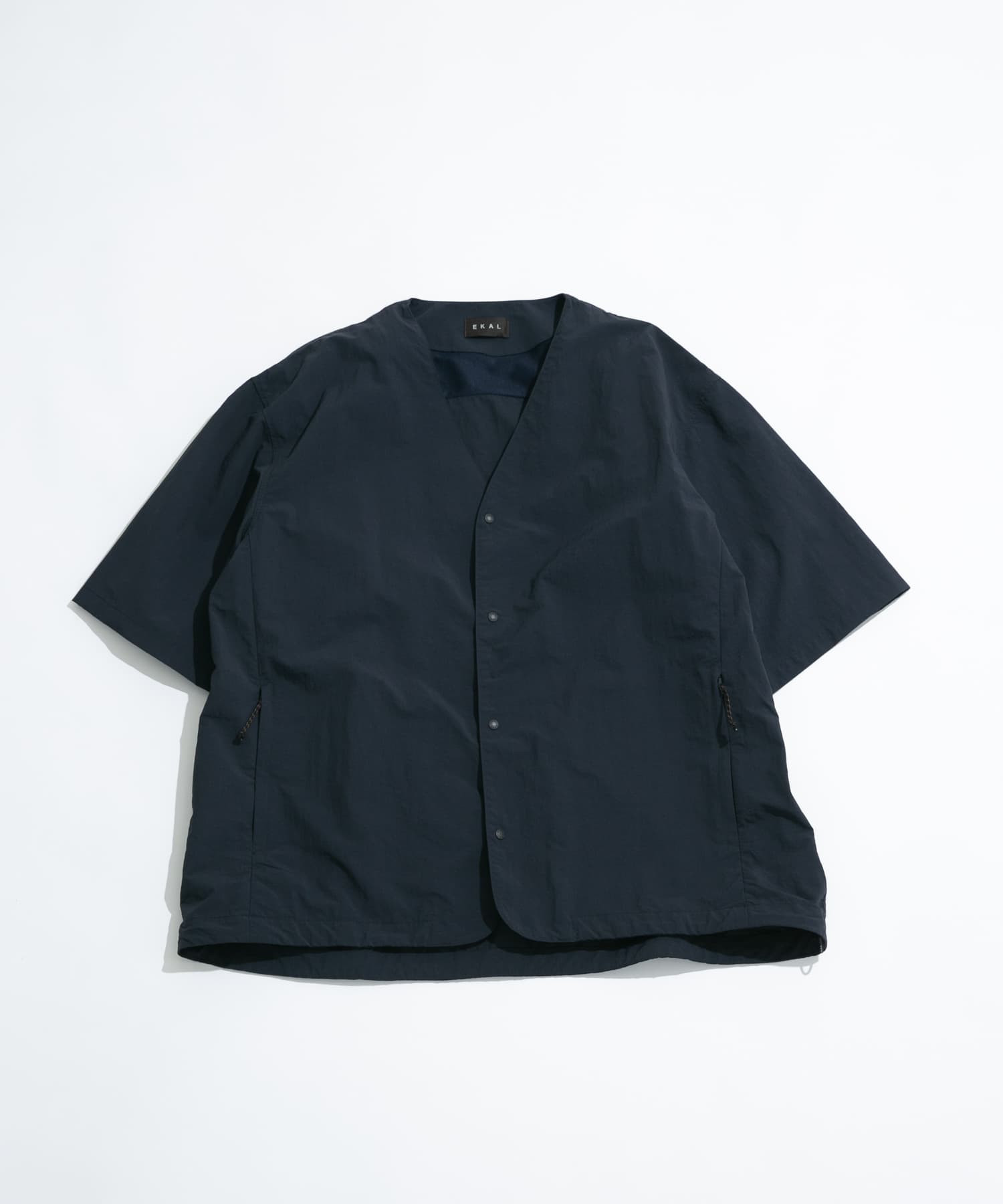 『UR TECH』ナイロンタッサーベースボールシャツ ネイビー L