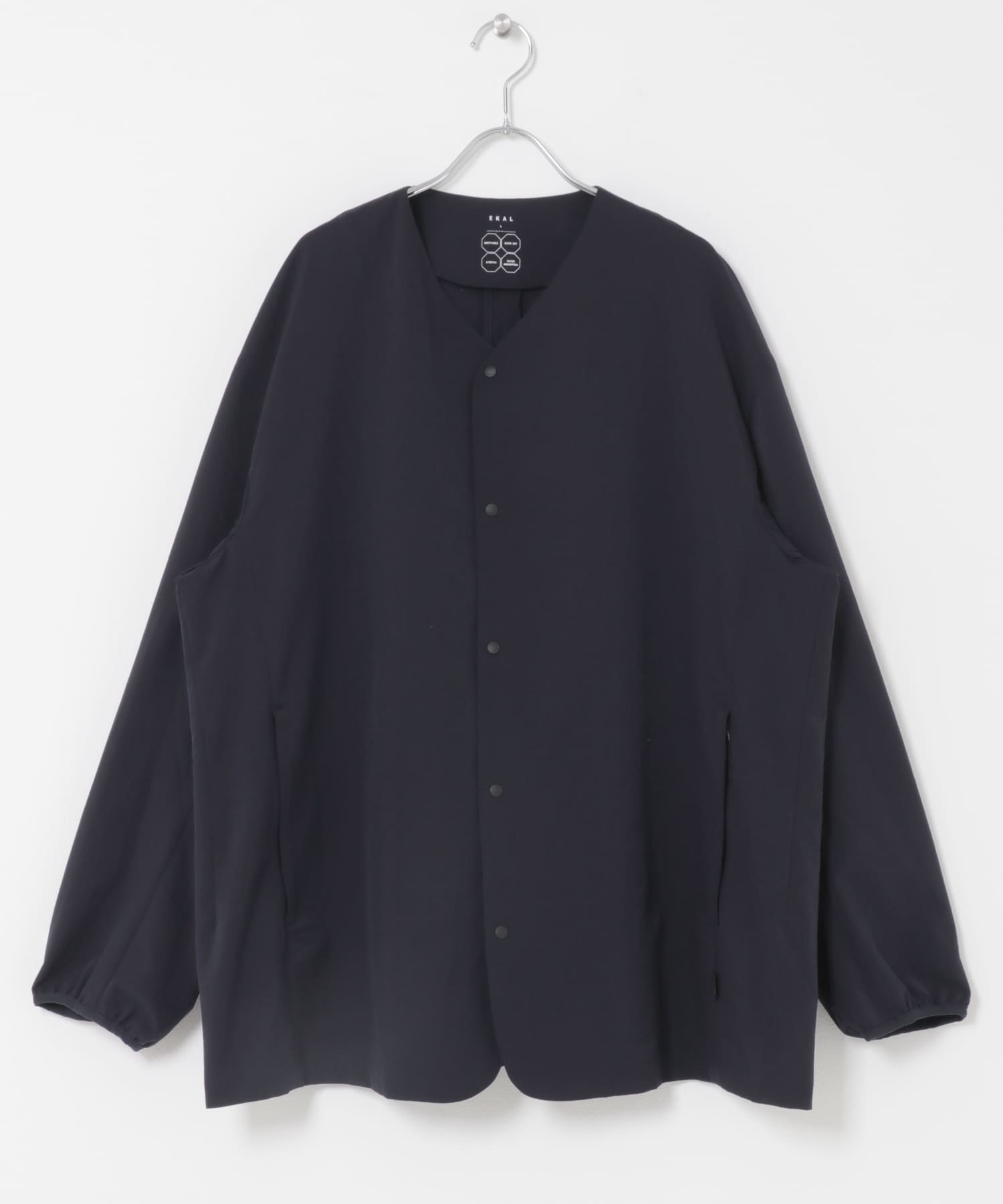 DOT AIR NO COLLOR CARDIGAN ネイビー M