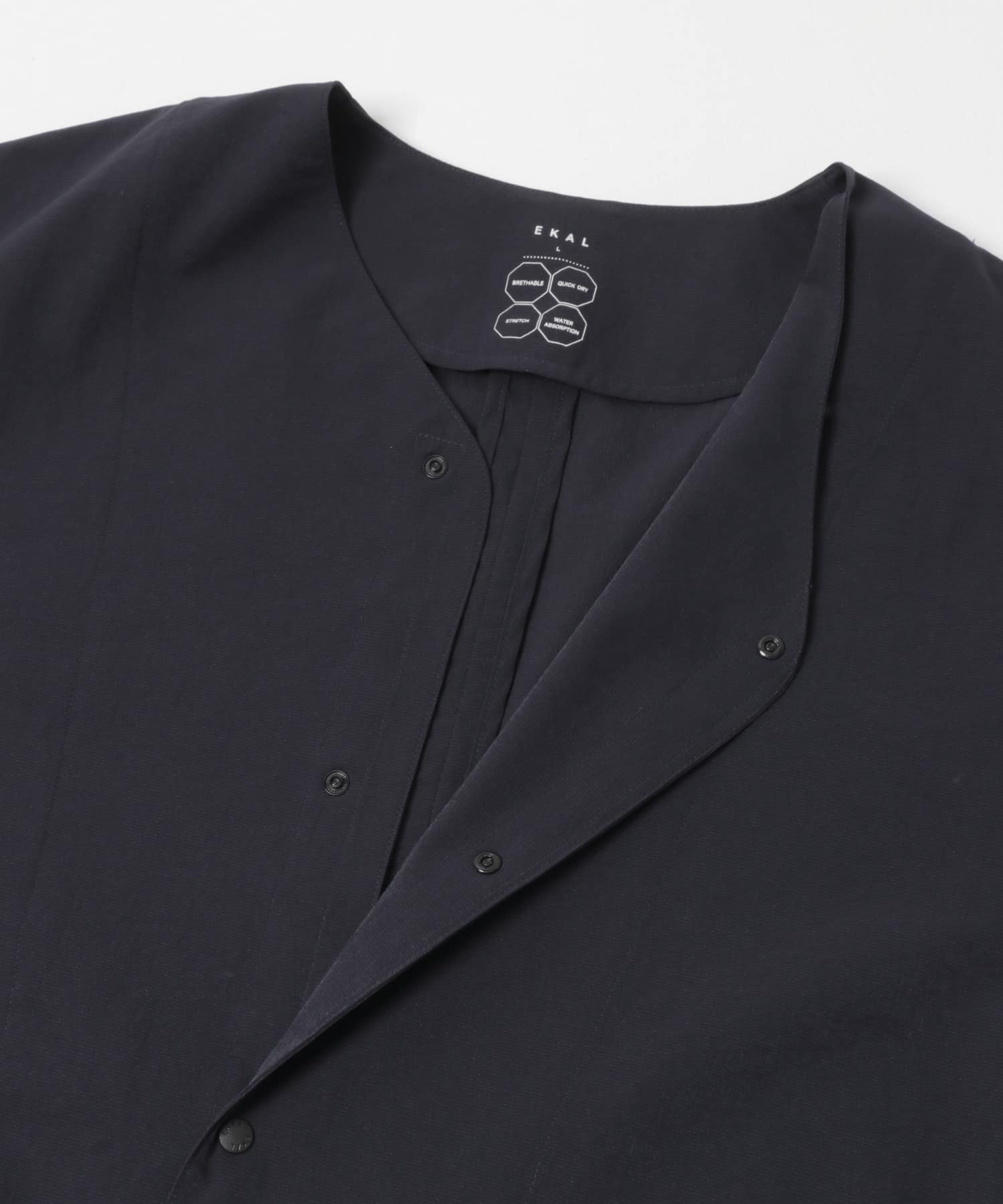 DOT AIR NO COLLOR CARDIGAN ネイビー M