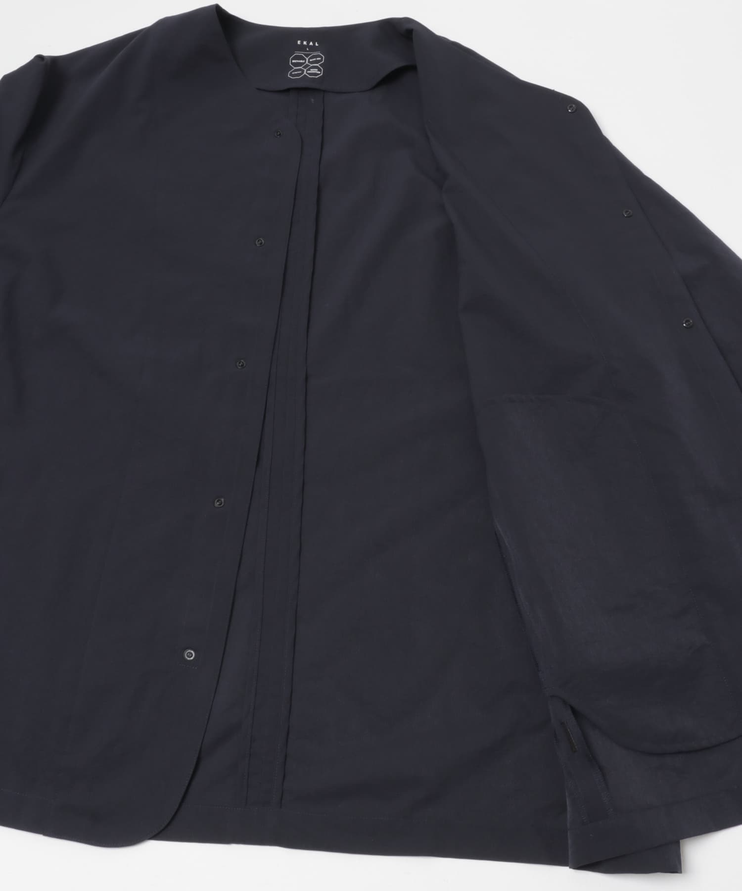 DOT AIR NO COLLOR CARDIGAN ネイビー M