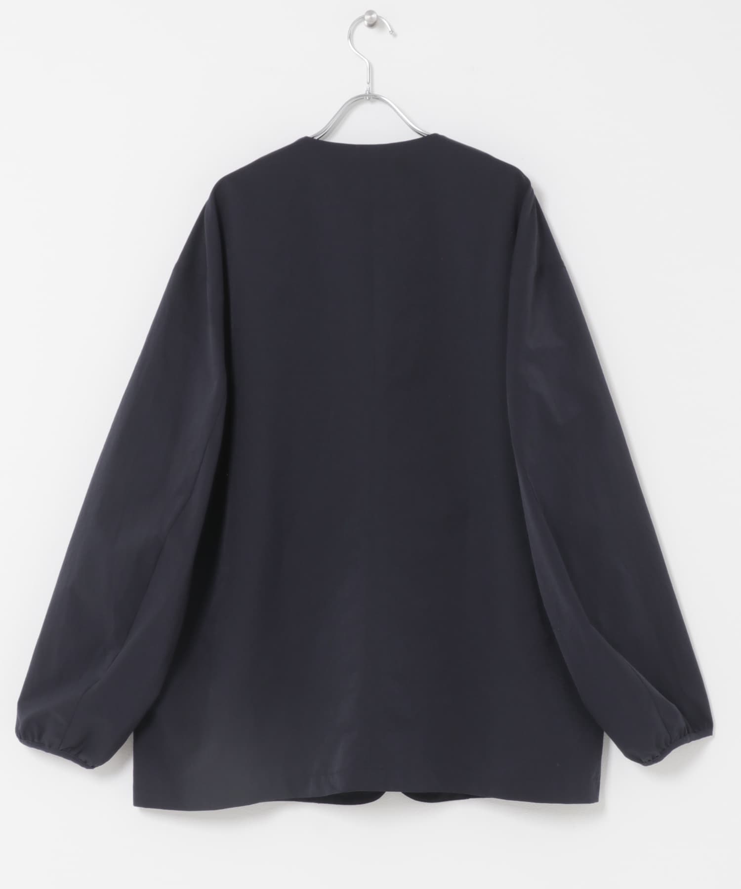 DOT AIR NO COLLOR CARDIGAN ネイビー M