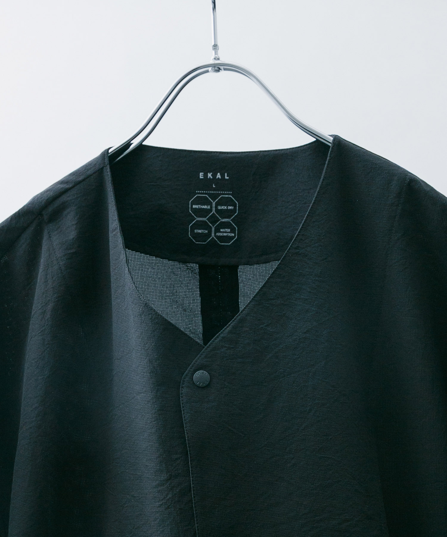 DOT AIR NO COLLOR CARDIGAN ブラック L