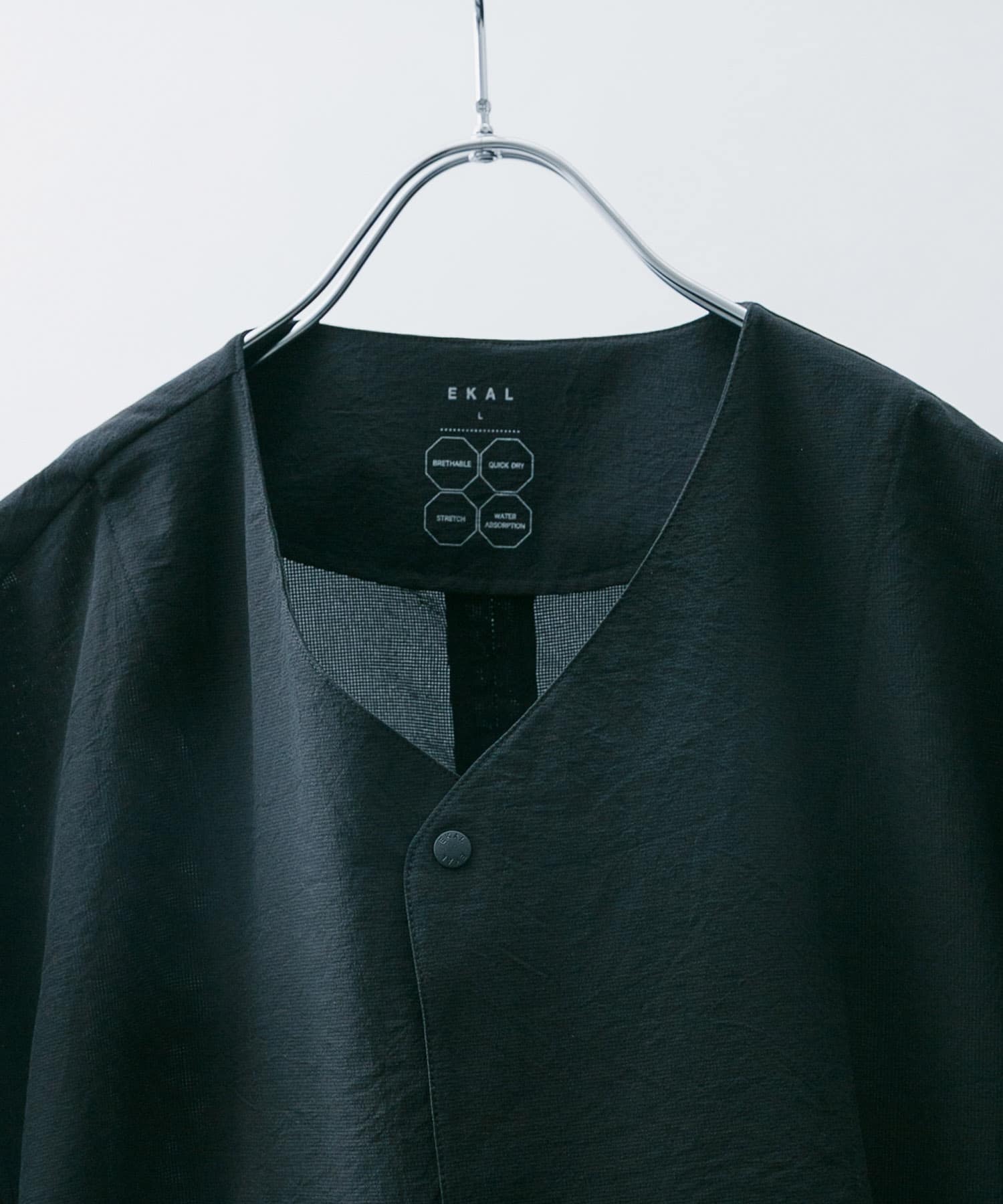 DOT AIR NO COLLOR CARDIGAN ブラック L