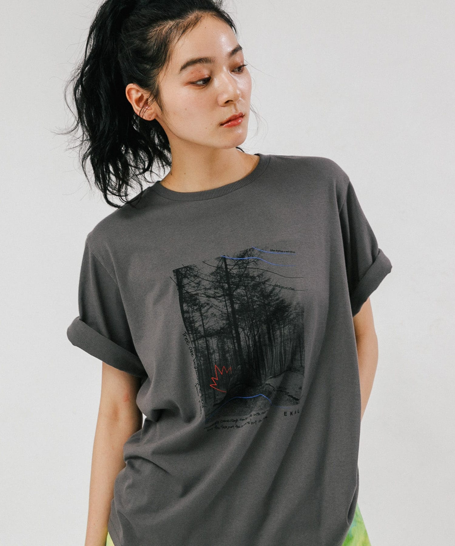 フォトプリントショートスリーブTシャツ