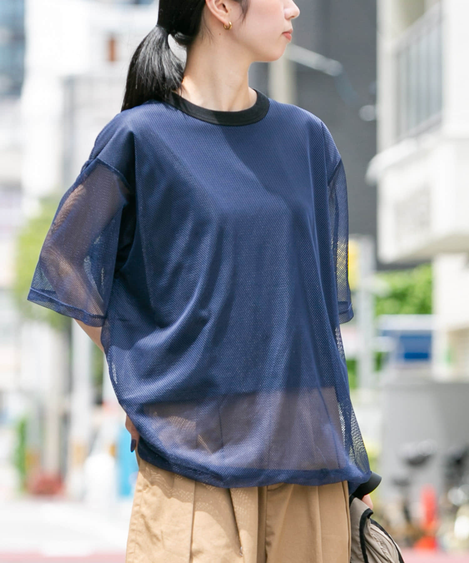 『UR TECH ひやサラクール』メッシュレイヤードTシャツ