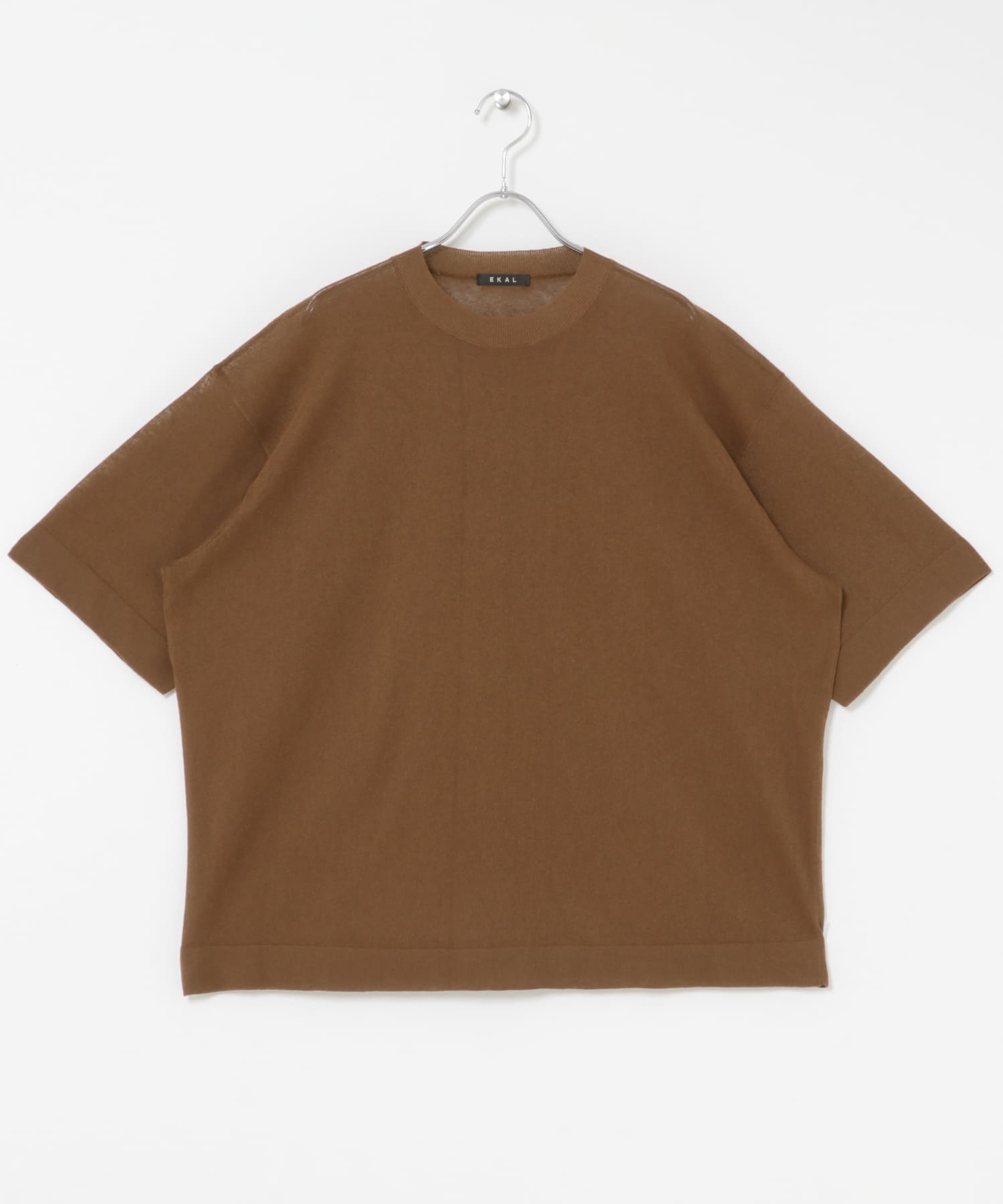 ハイゲージニットTシャツ キャメル Free