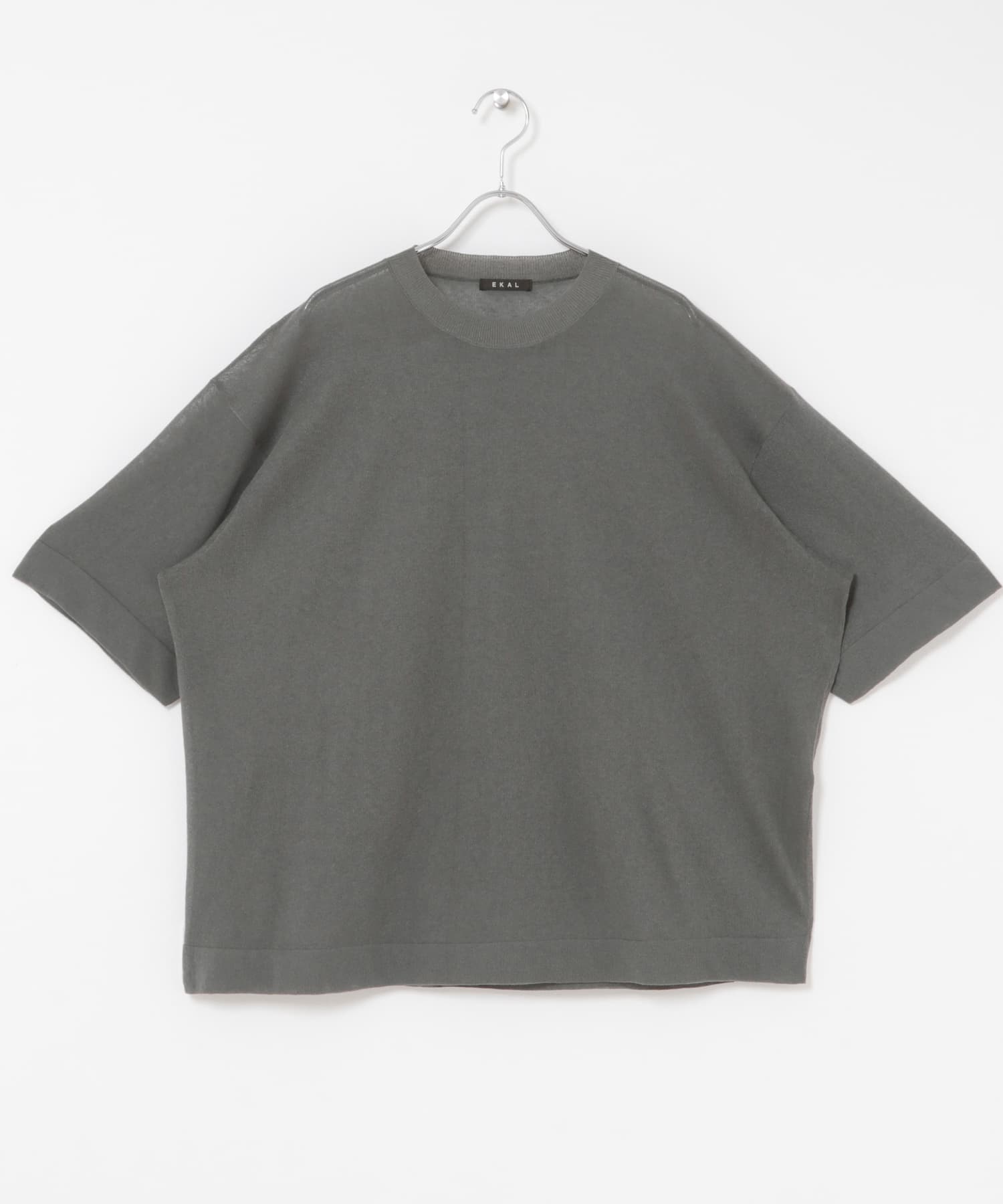 ハイゲージニットTシャツ グレー Free