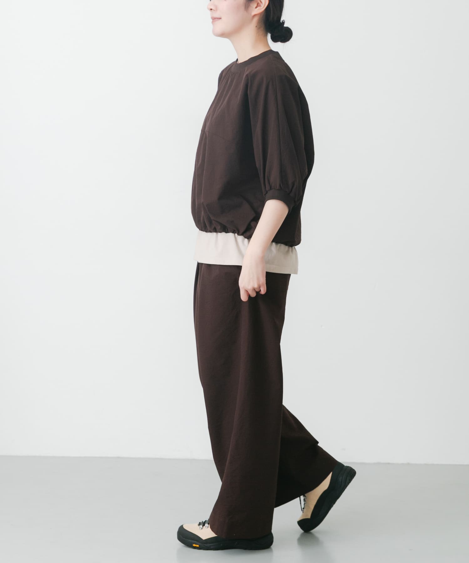 DOT AIR SHORT-SLEEVE PULLOVER ブラウン One