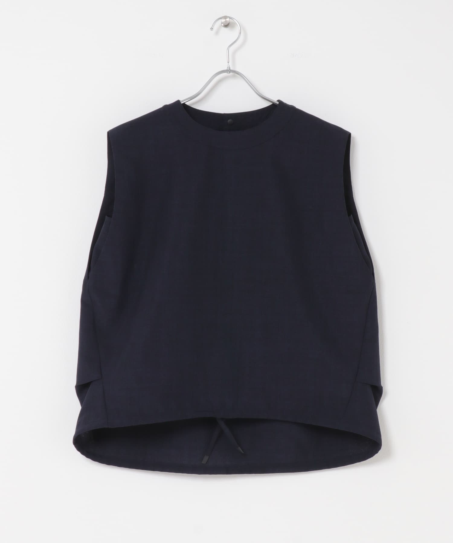 『UR TECH DRYLUXE』ハイツイストフレンチスリーブブラウス ネイビー One