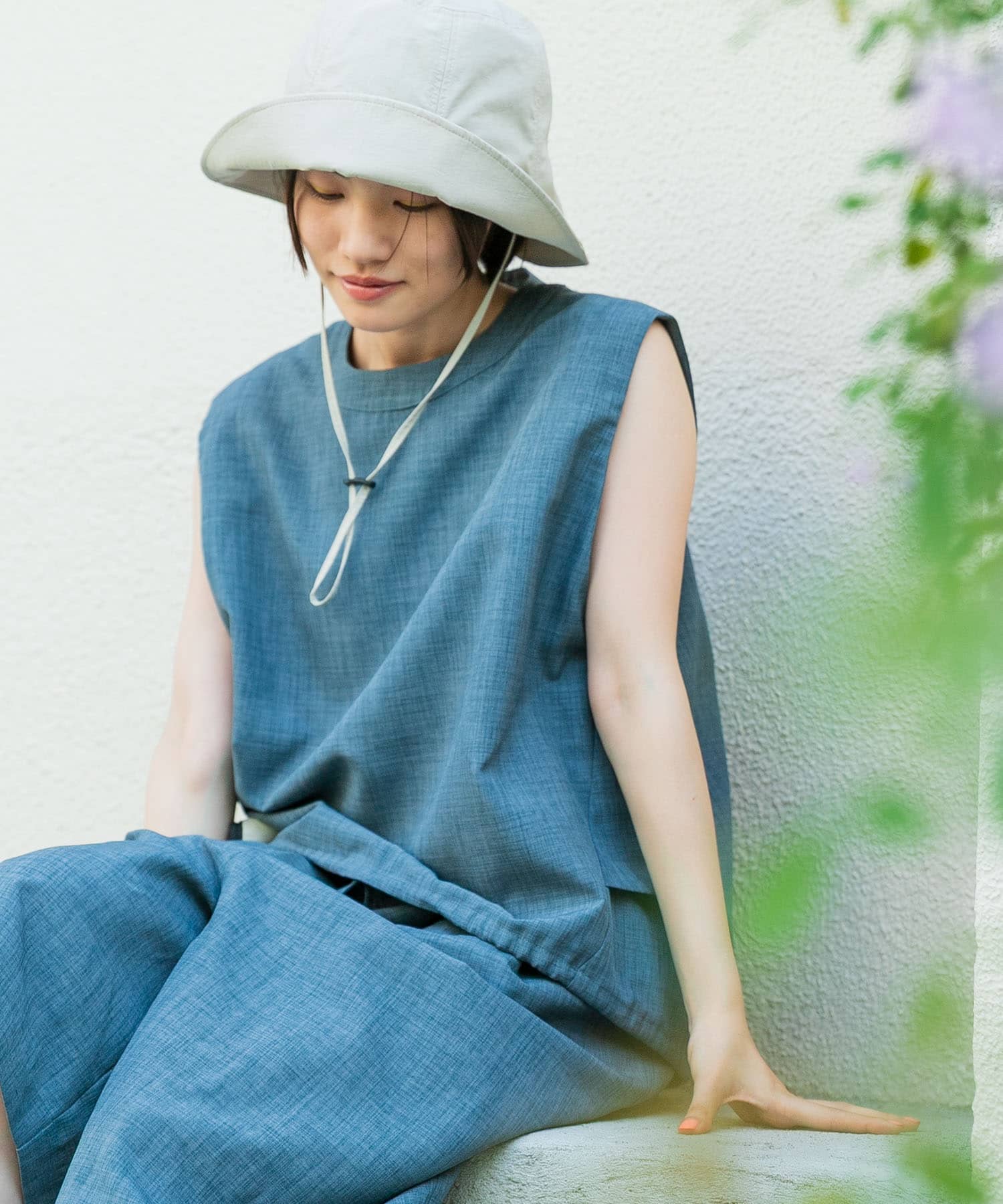 『UVカット/イージーケア/吸水速乾/接触冷感/UR TECH DRYLUXE』ハイツイストフレンチスリーブブラウス