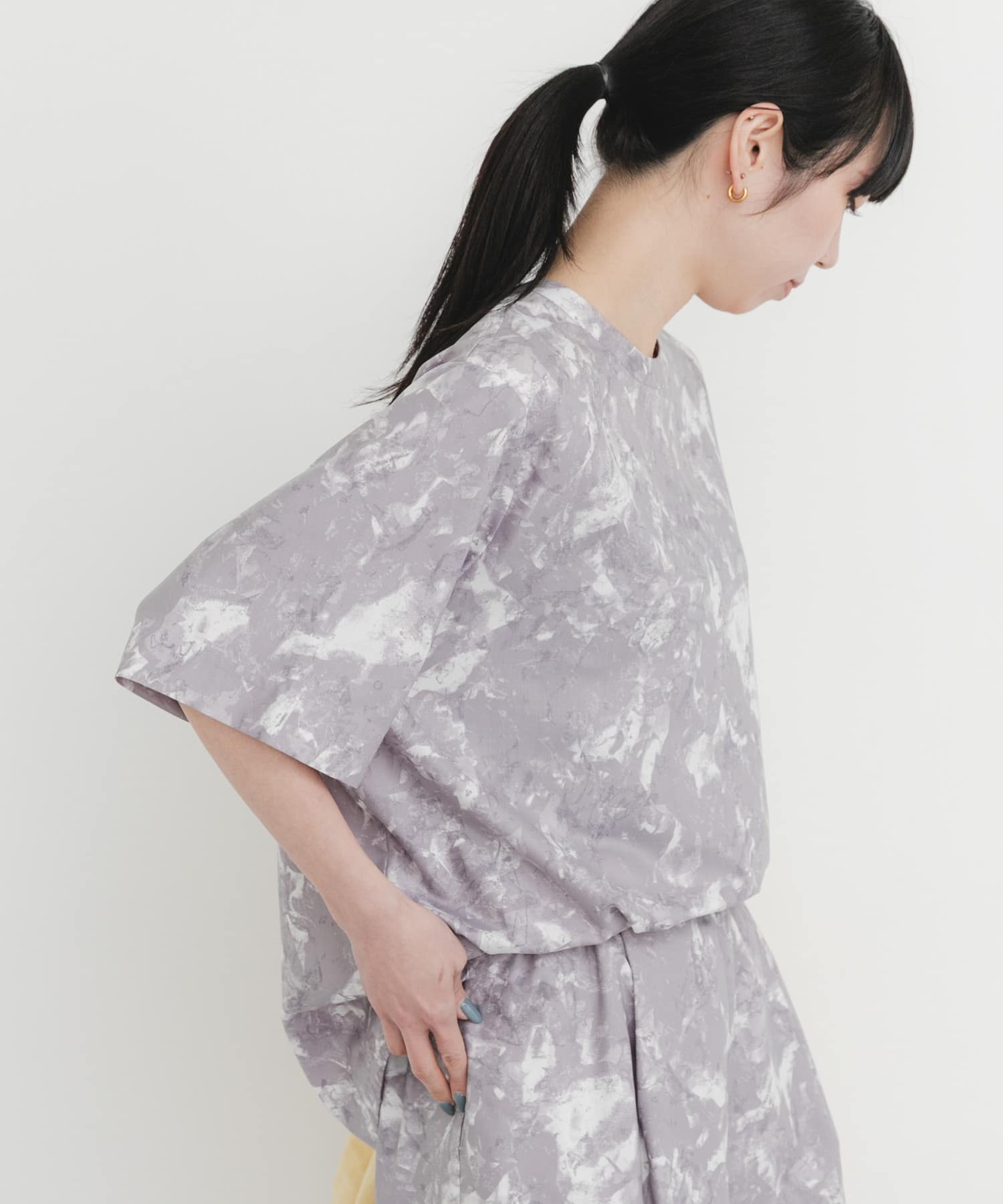 プリント ショートスリーブ プルオーバー