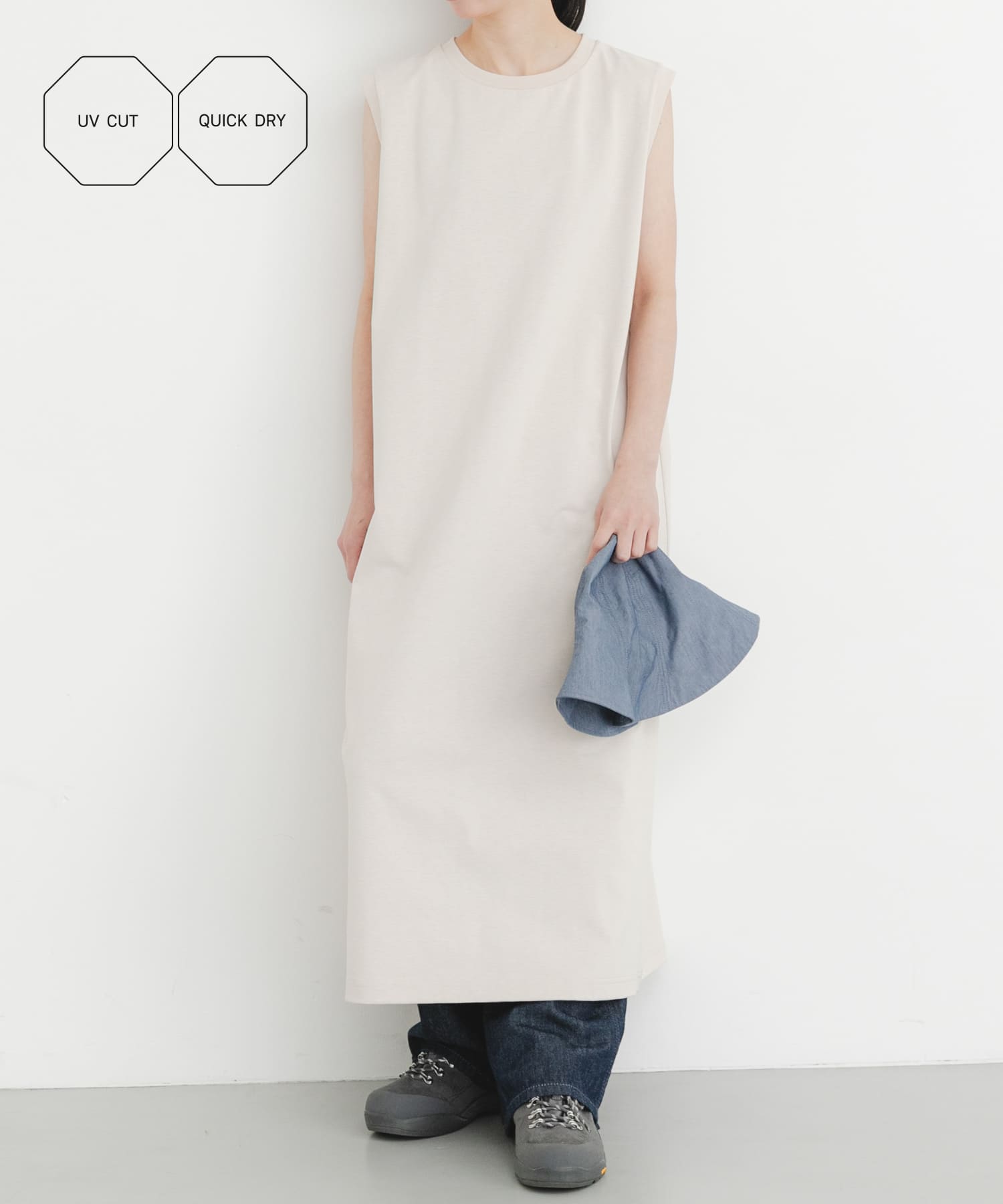 『UVカット/吸水速乾』DRY OUT SLEEVLESS ONEPIECE