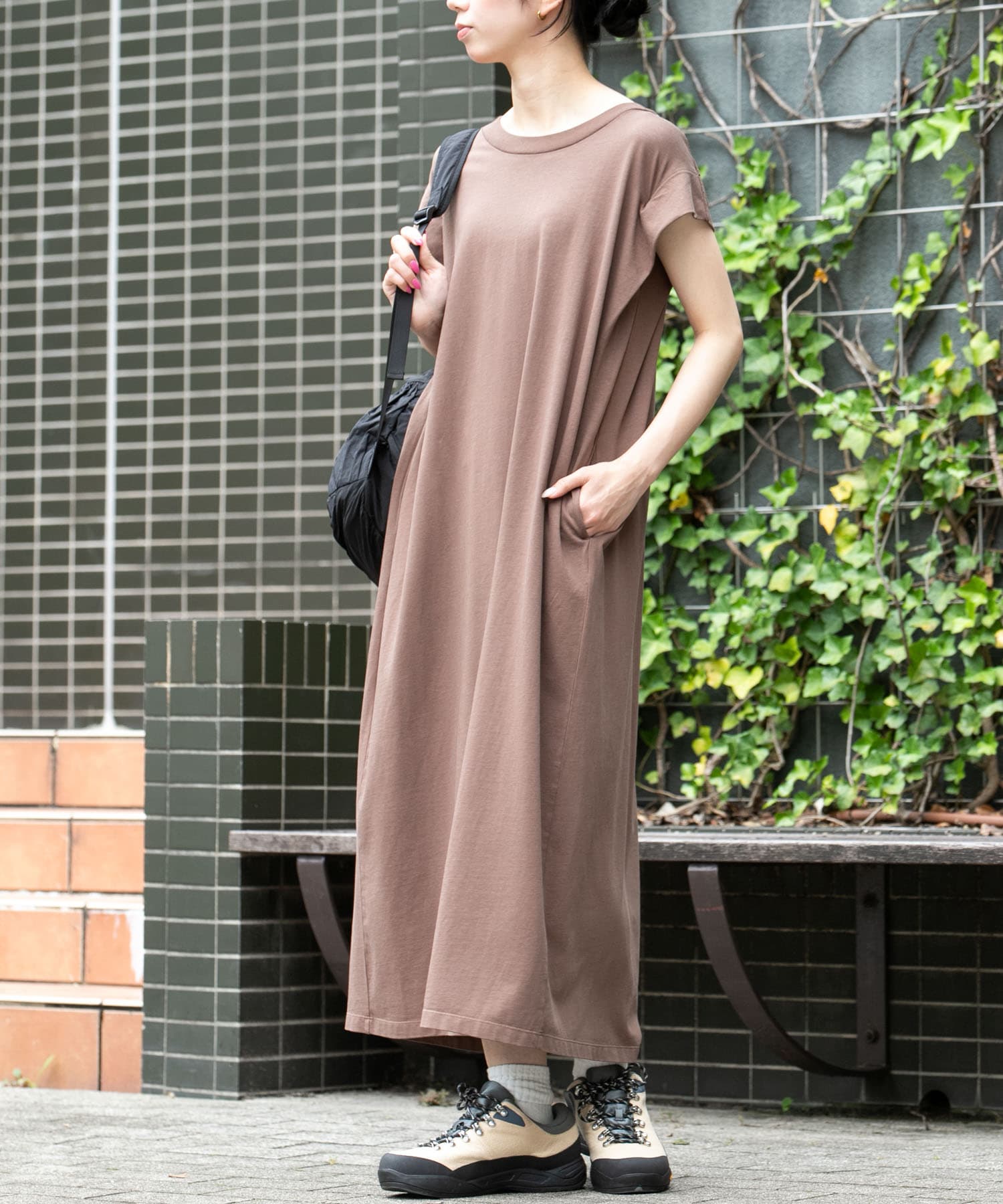 ⭐️【gentil】ブラウンワンピース1246新品 製品染カットワンピース(One ブラック): ワンピース｜URBAN RESEARCH