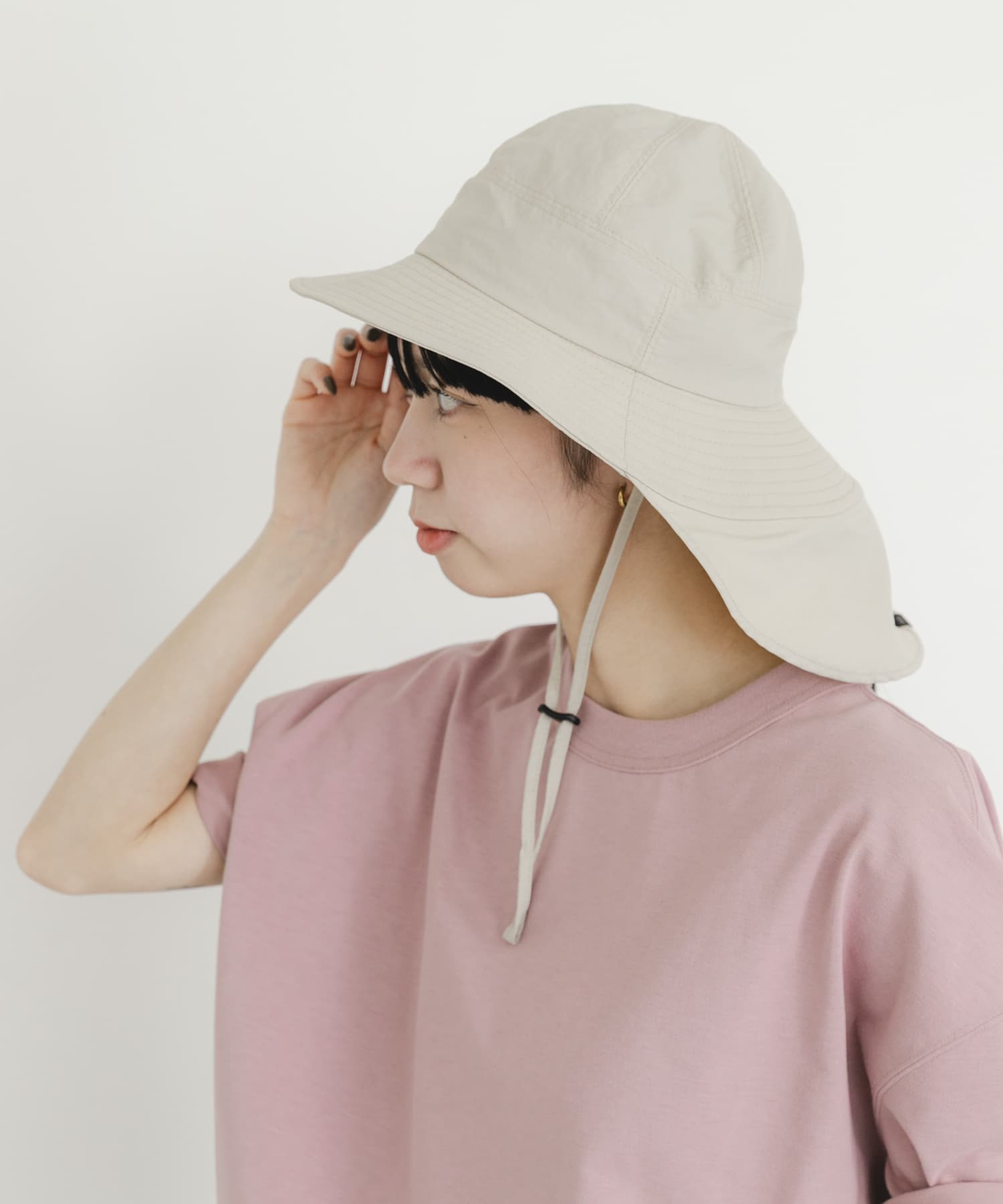 『UR TECH』ナイロンタッサーサンシェードハット ベージュ One