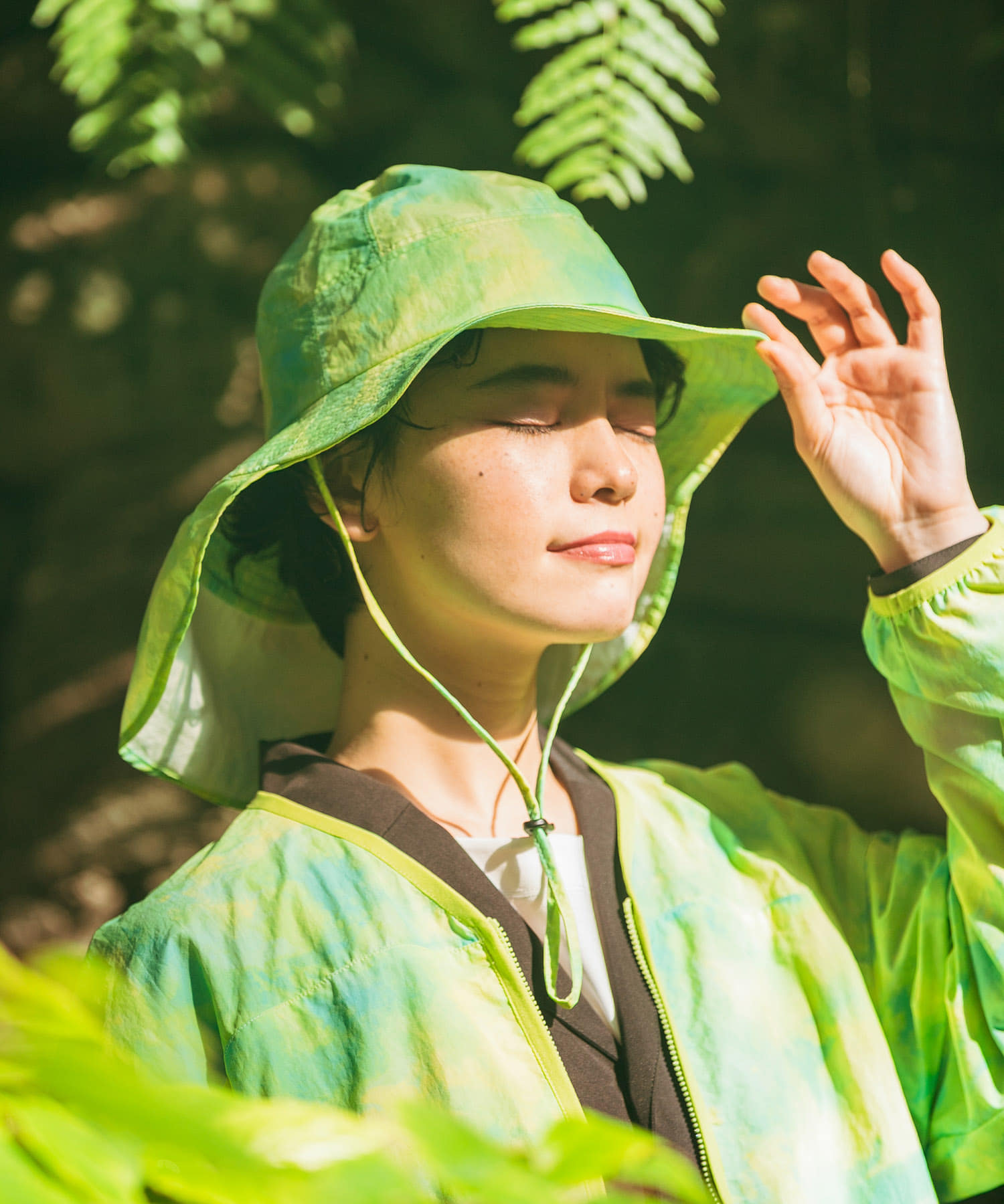 『UR TECH』ナイロンタッサーサンシェードハット レイクサンリーフ One