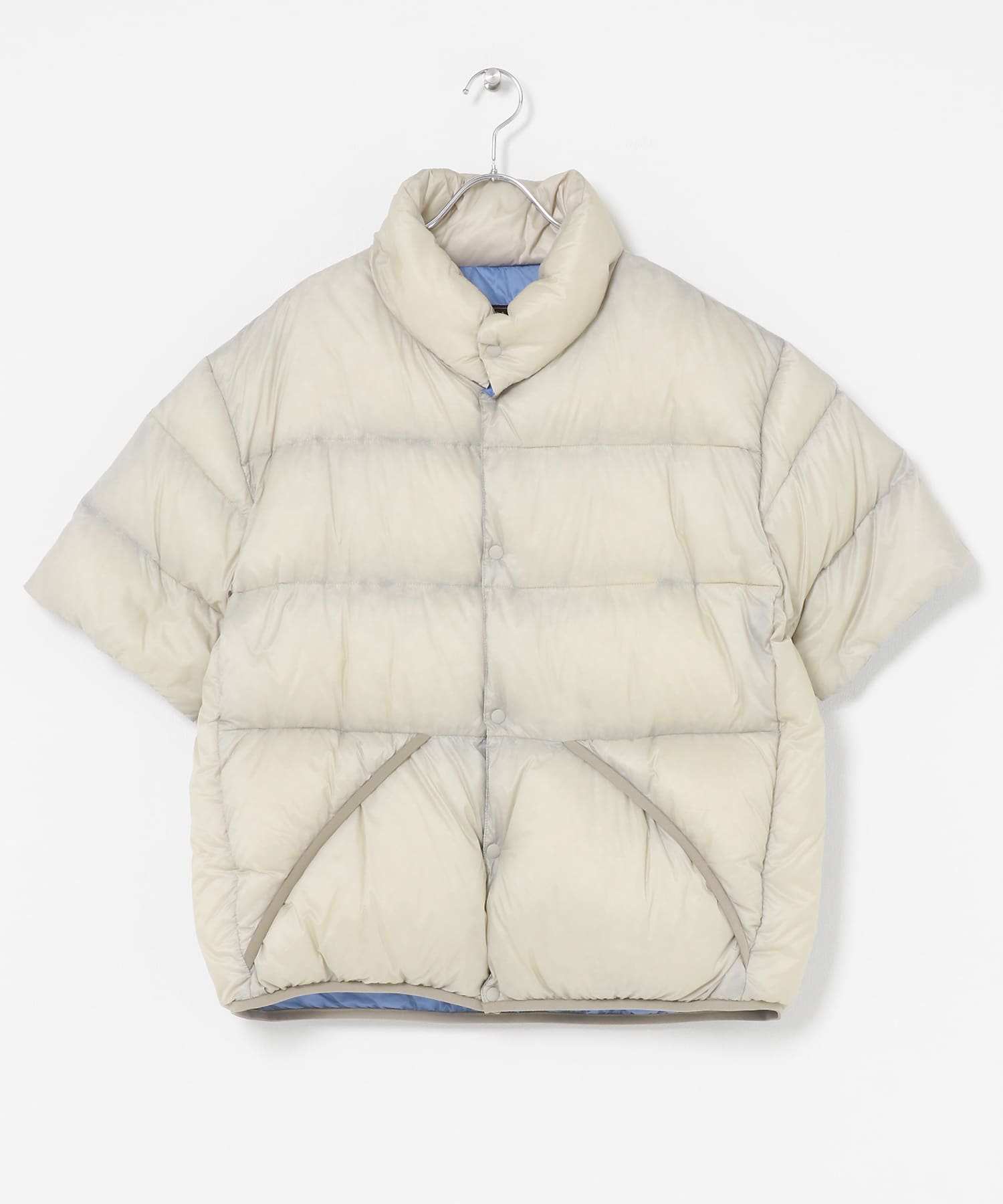 『別注』TAION×EKAL　ハーフスリーブダウンジャケット ICE GREY M