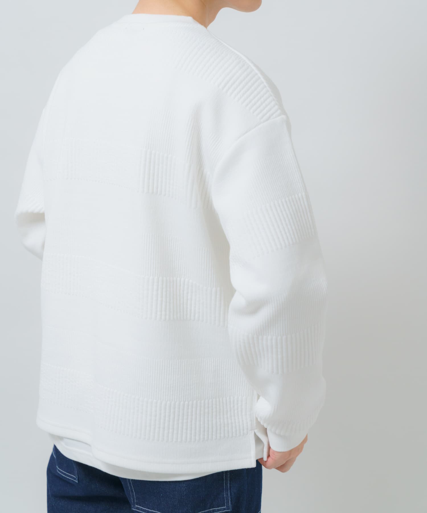 ランダムピッチジャカードtops WHT L