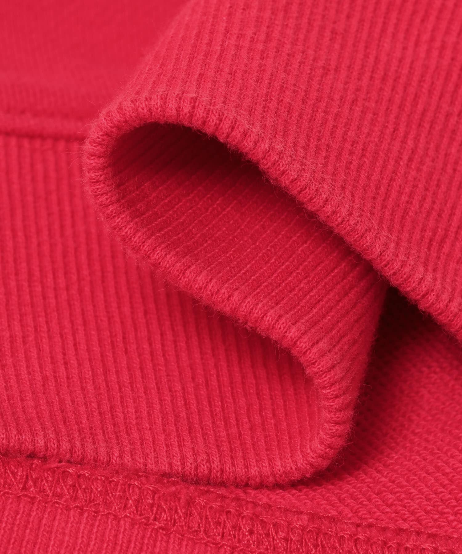 ハーフジップフェード裏毛プルオーバー RED M