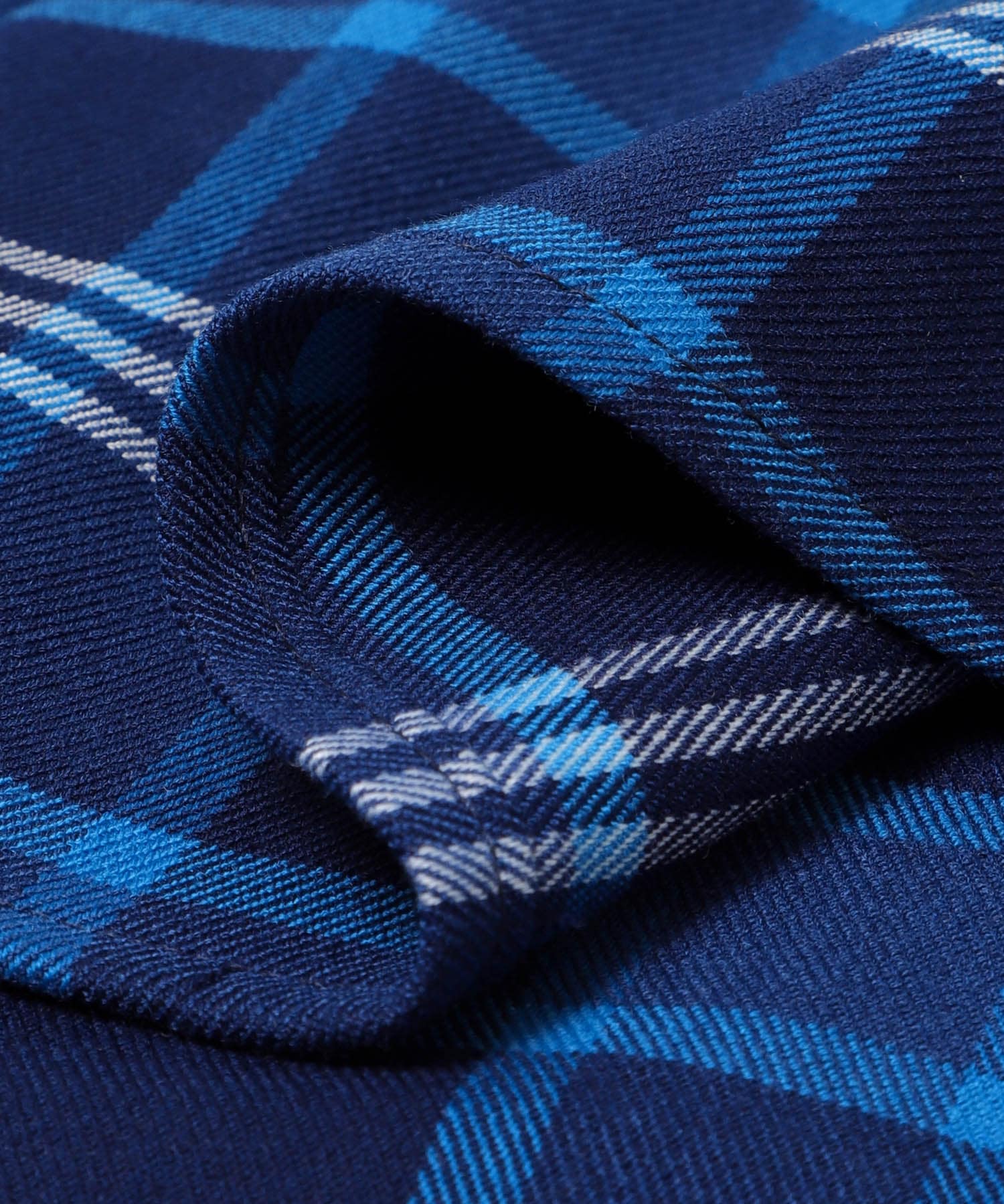 TRストレッチ チェックレギュラーカラーシャツ NVY M