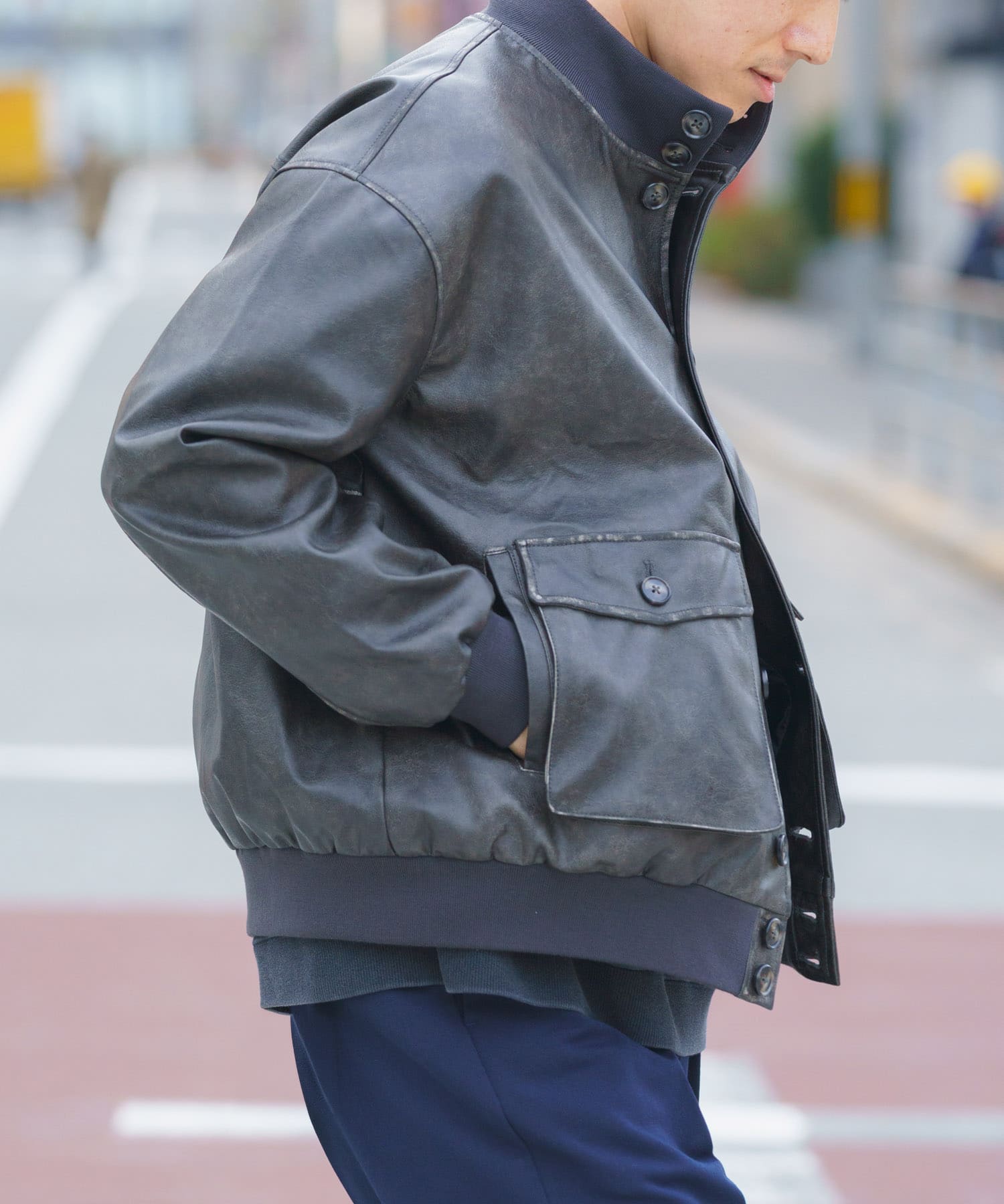 F.L. a-1 フライトジャケット FADED BLK M