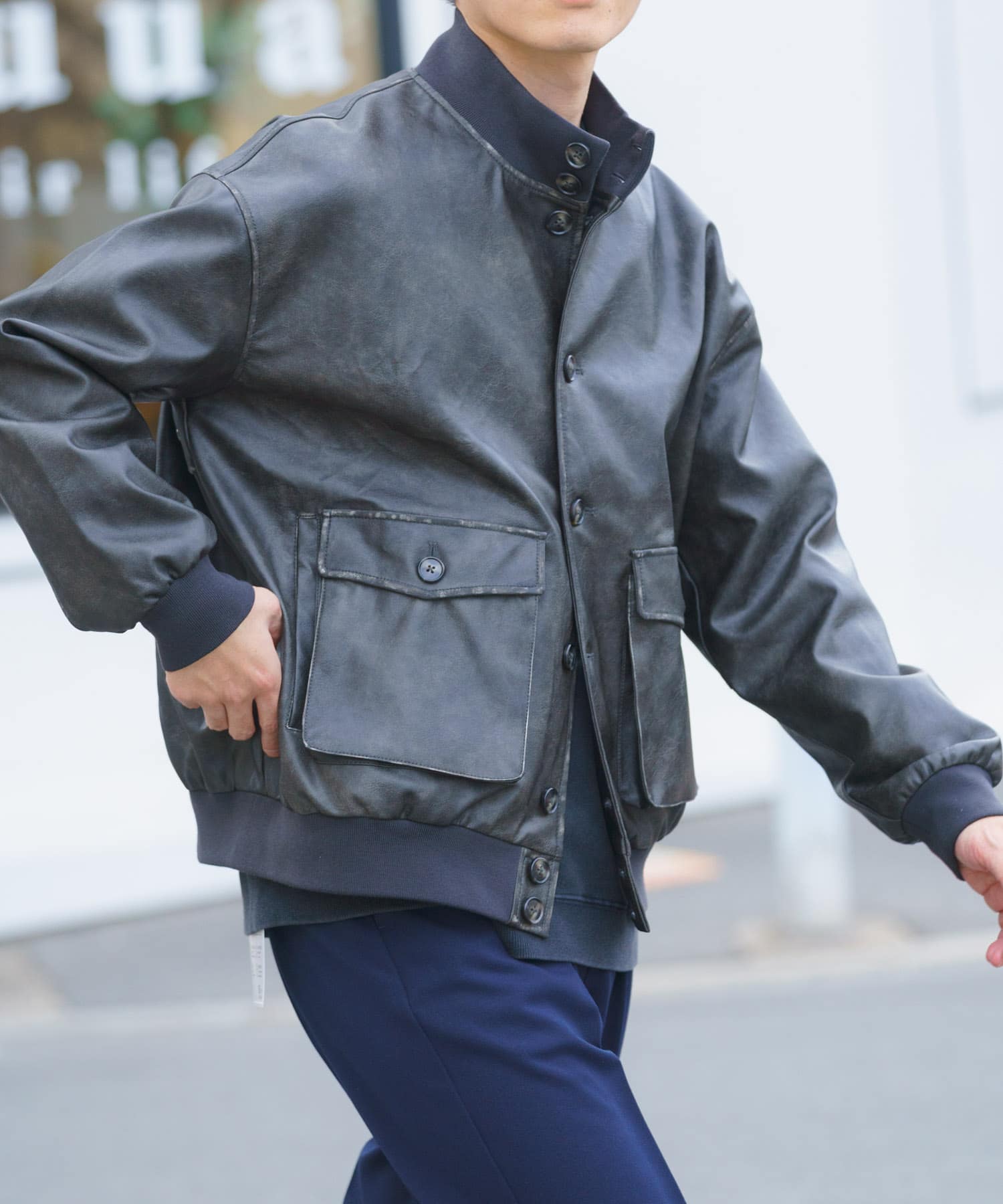 F.L. a-1 フライトジャケット FADED BLK M