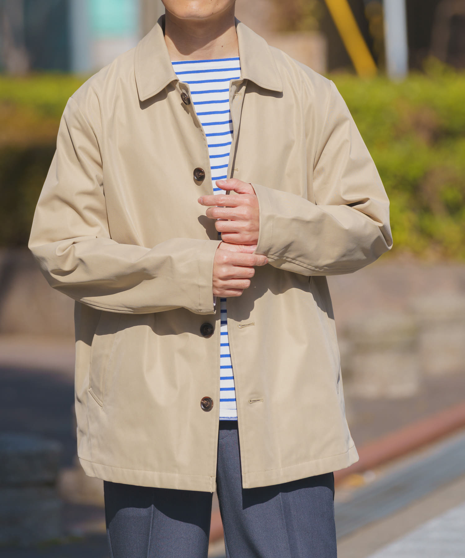 防花粉×UVカット ステンカラーコート