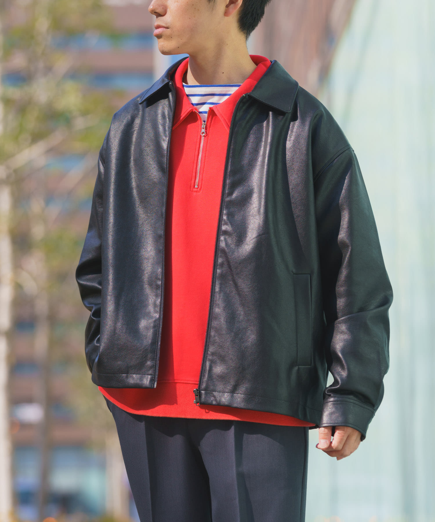 F.L. ZIP UP フライトジャケット BLK M