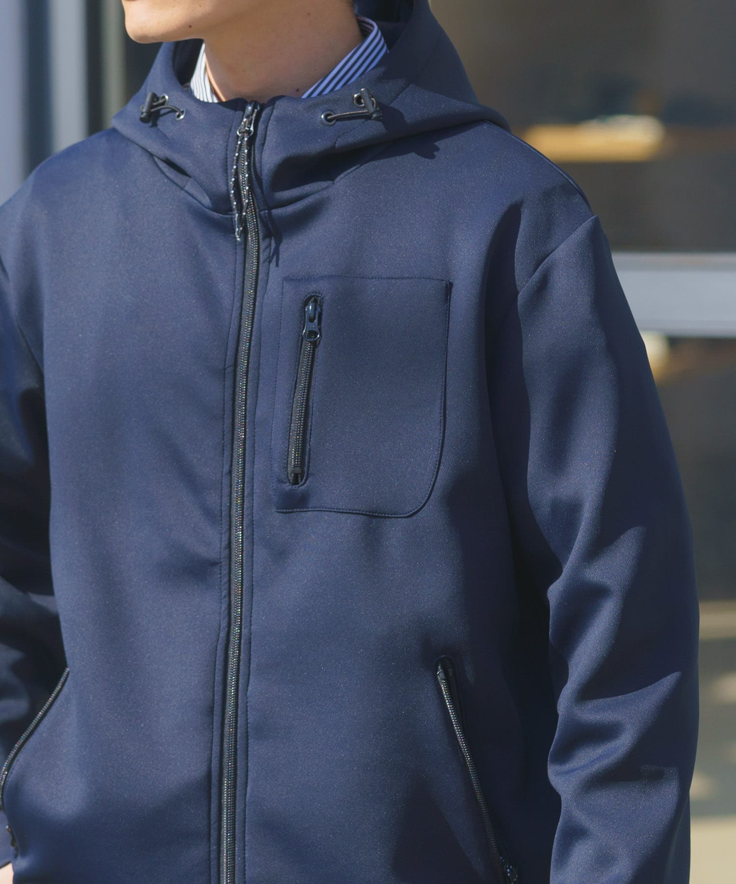 調温機能ストレッチダンボールパーカー(楽着シリーズ)