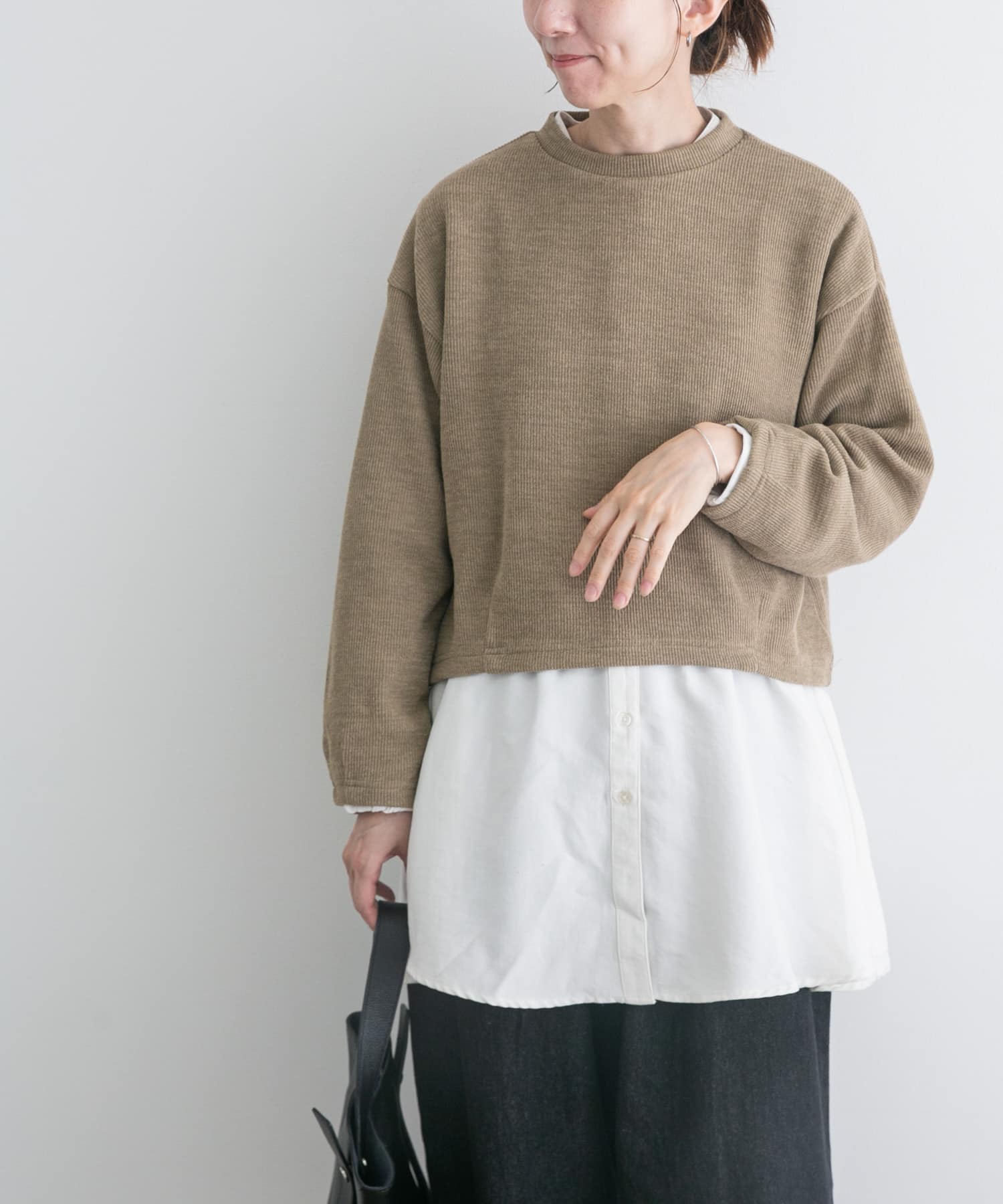 ニットソー×ブラウスセット