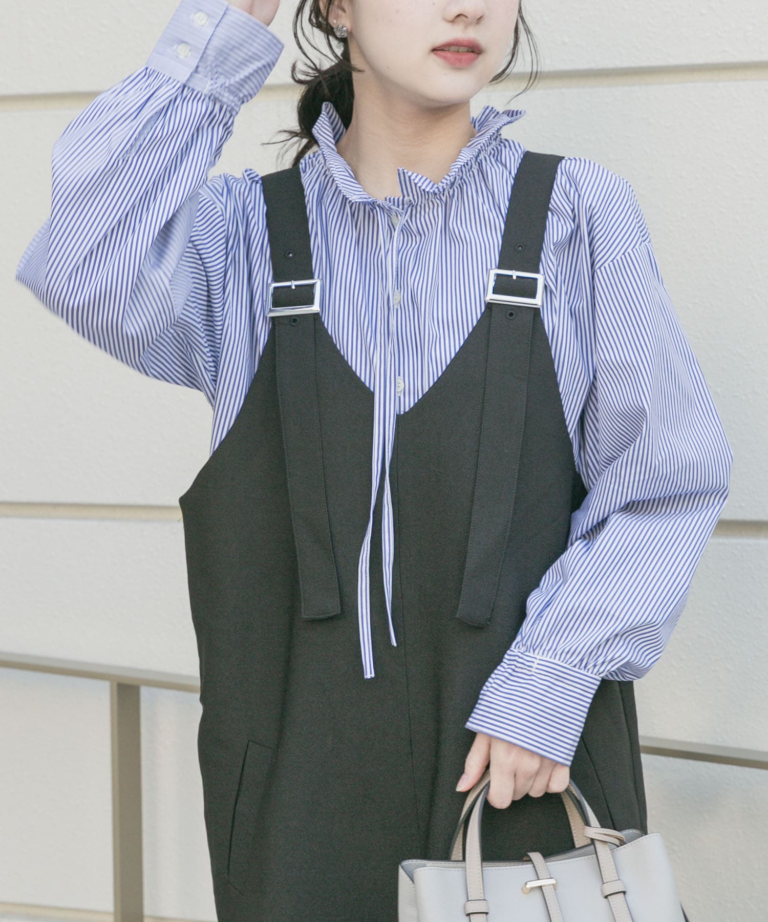 『UVカット/接触冷感』ネックフリルブラウス