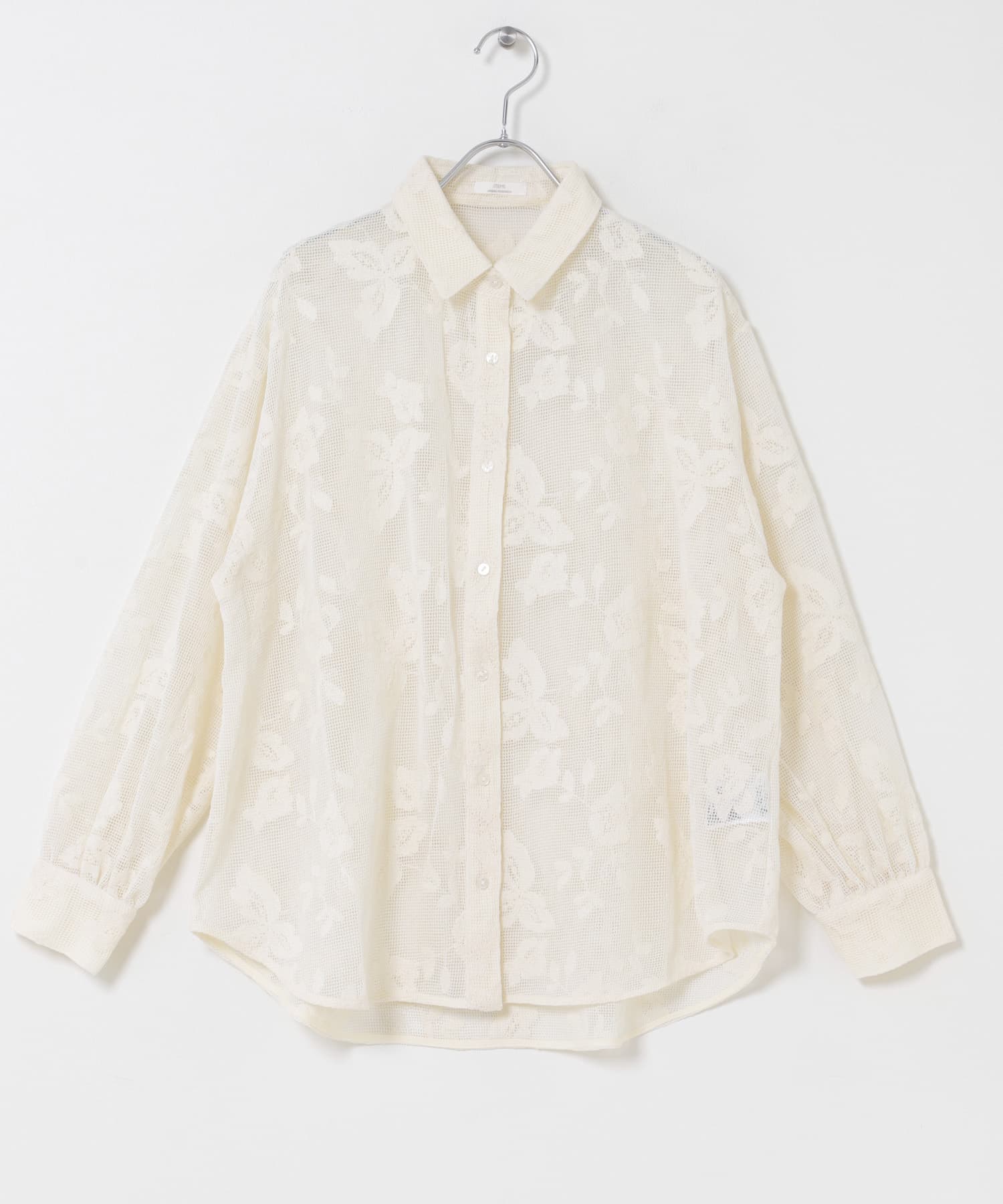 レースメッシュシャツ ECRU Free