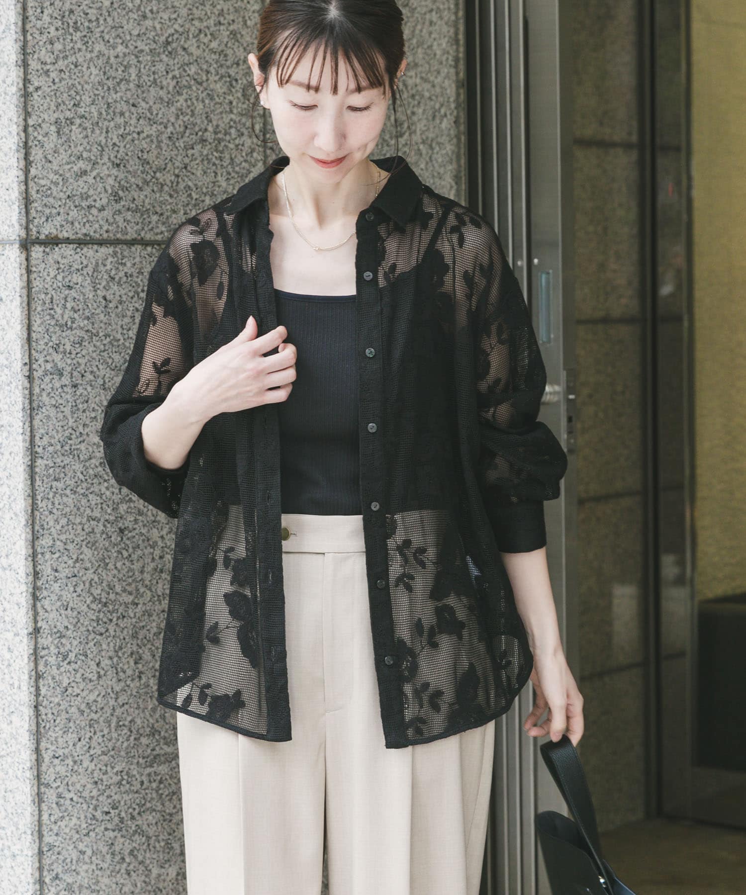 レースメッシュシャツ